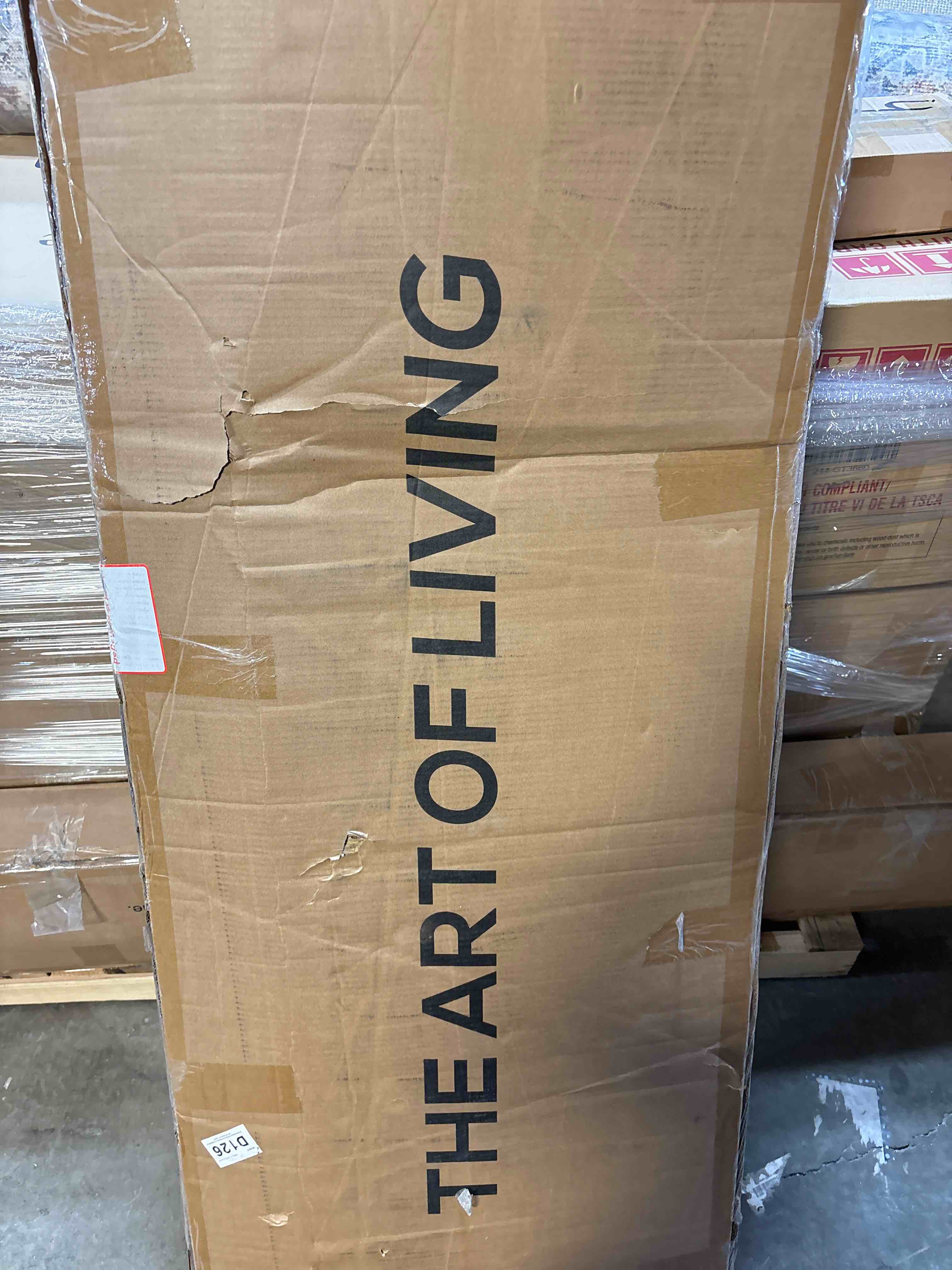 Condition photo showing Good Condition for Hegg Linen Tufted Upholstered Platform Bed with Wood Slats Headboard Included