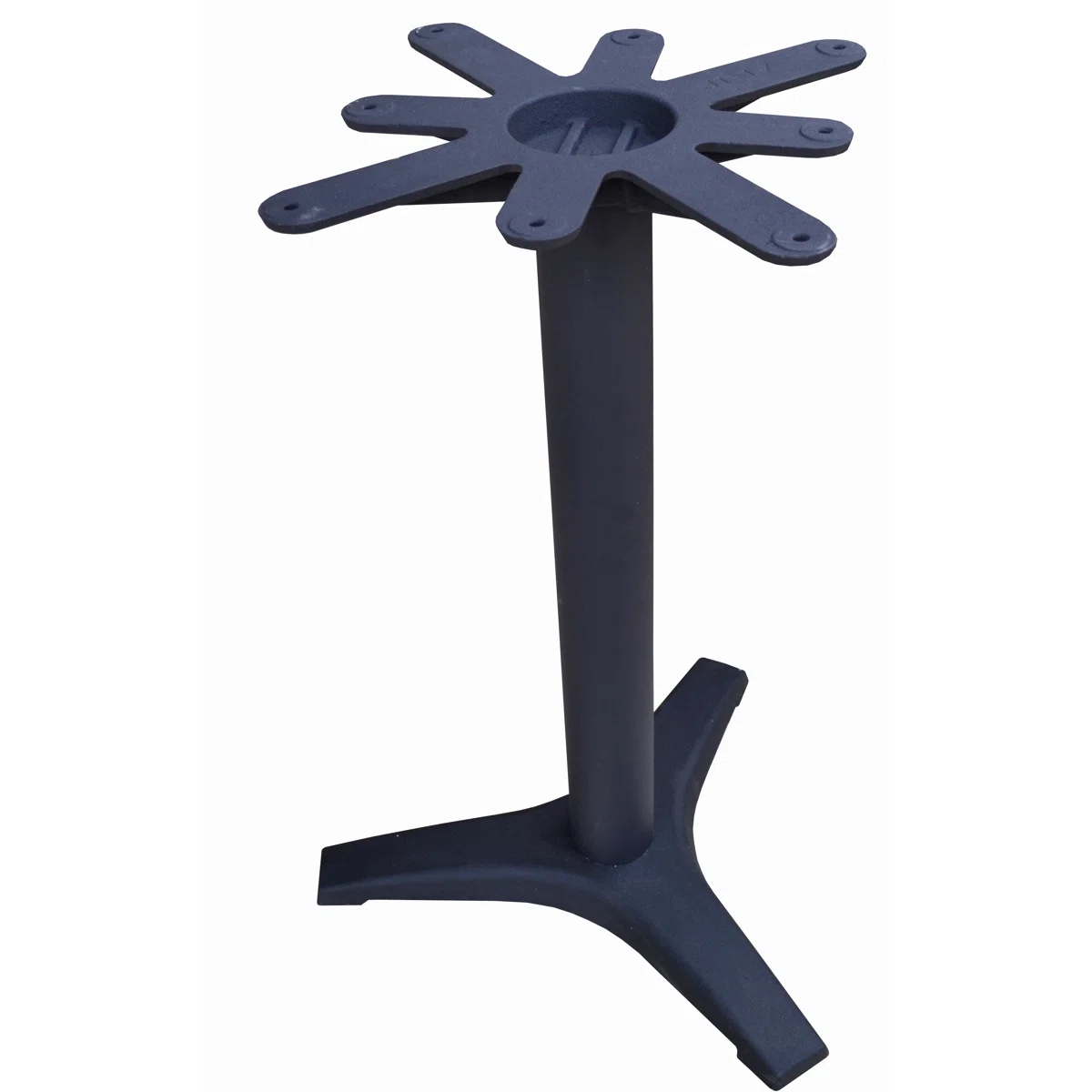 27" 3 Prong Cast Iron Dining Height Pedestal Table Base with 17" Top Plate