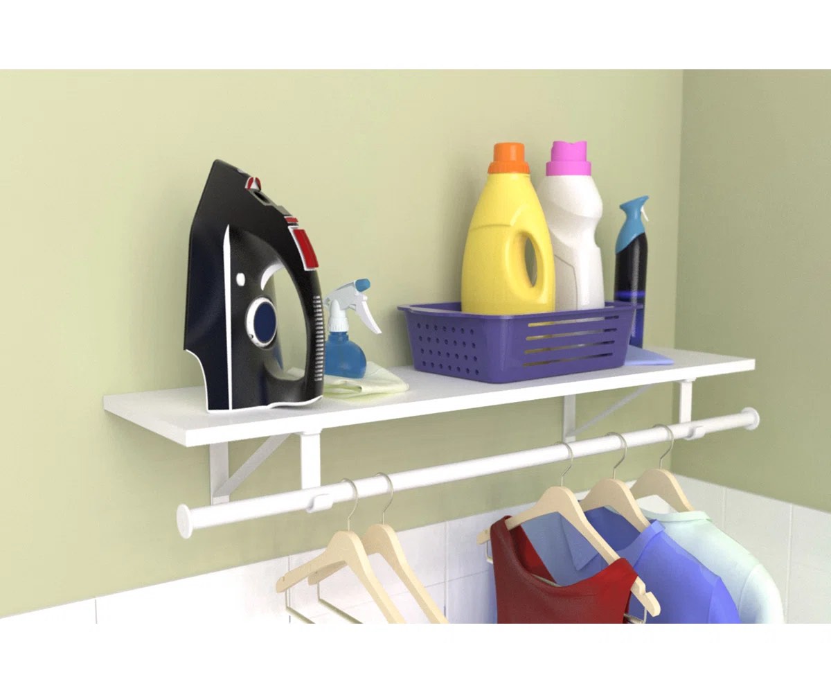 Laminate Shelf Kit with Adjustable Hang Rod.