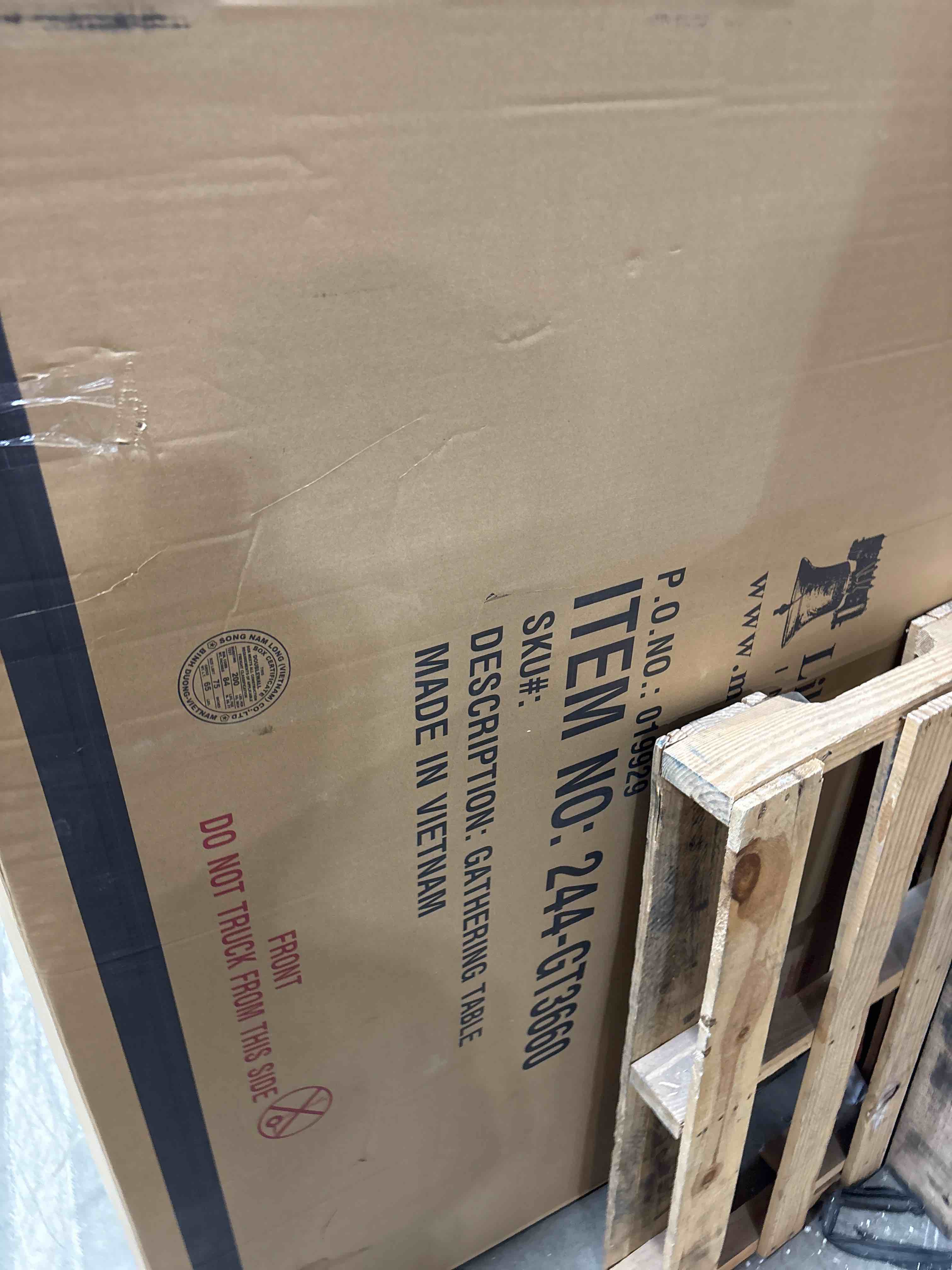 Condition photo showing New/Like New for Casner Gathering Height Dining Table w/ Apron