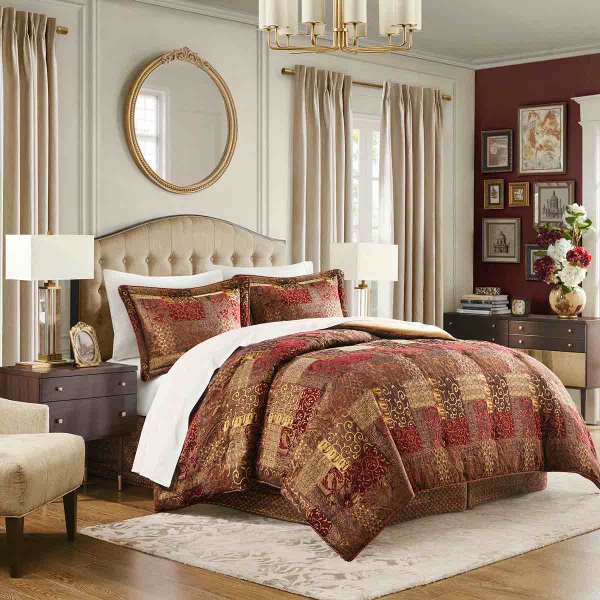Croscill Galleria 4 Piece Chenille Jacquard Comforter Set