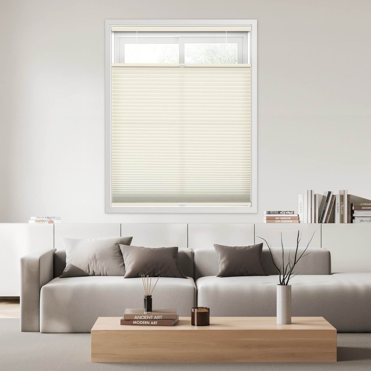 EcoHome 1.5 inch Cordless Semi-Sheer Light Filtering Top Down Bottom Up Cellular Shade