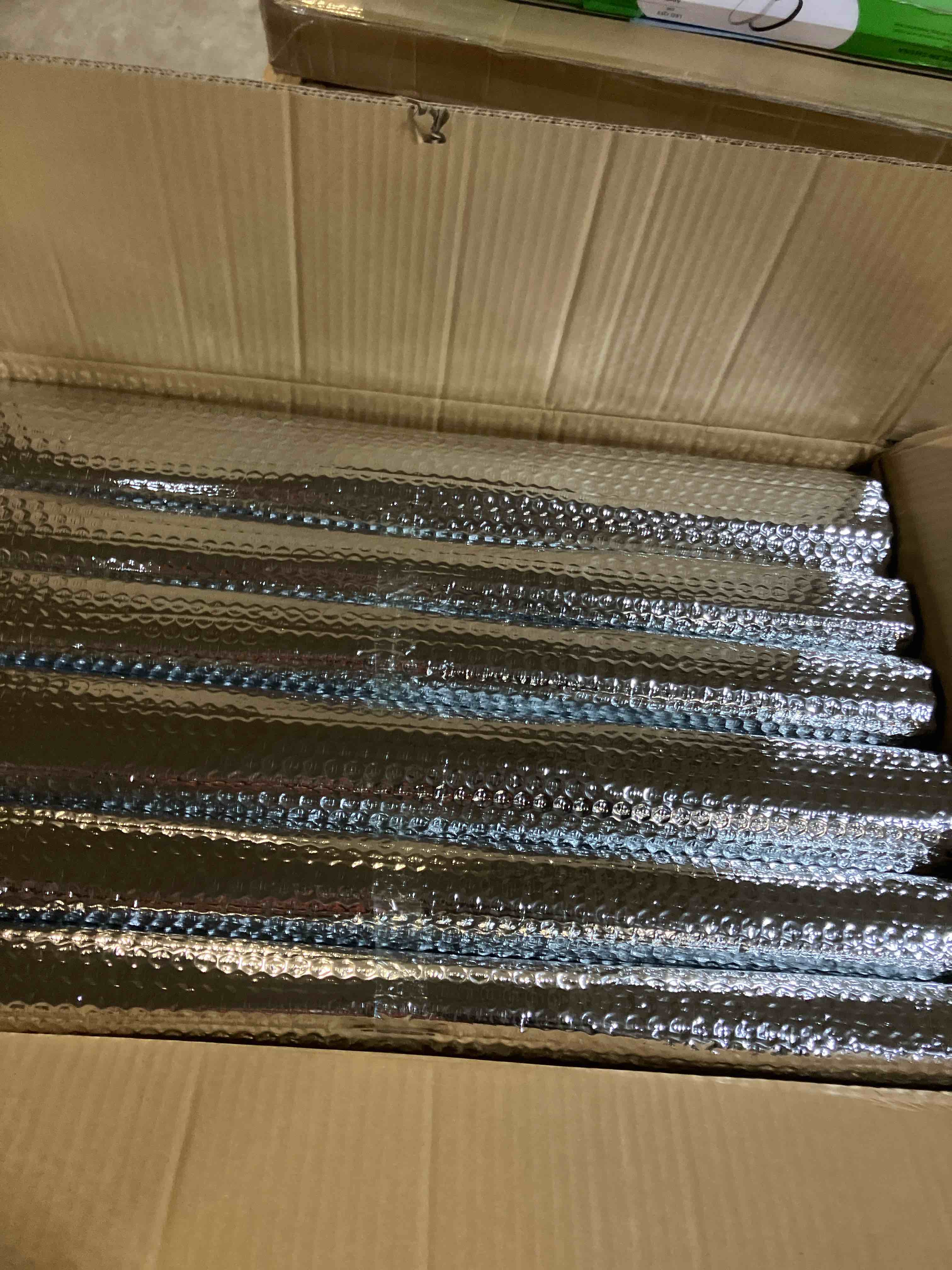 Condition photo showing New/Like New for 2-Car Garage Door Insulation Kit 16Pcs 24"×48" Reflective Aluminum Foil Double Bubble Panels 6mm Thick Radiant Barrier Thermal Shield with 120 Pieces Adhesive Tape for Attic Garage Wall