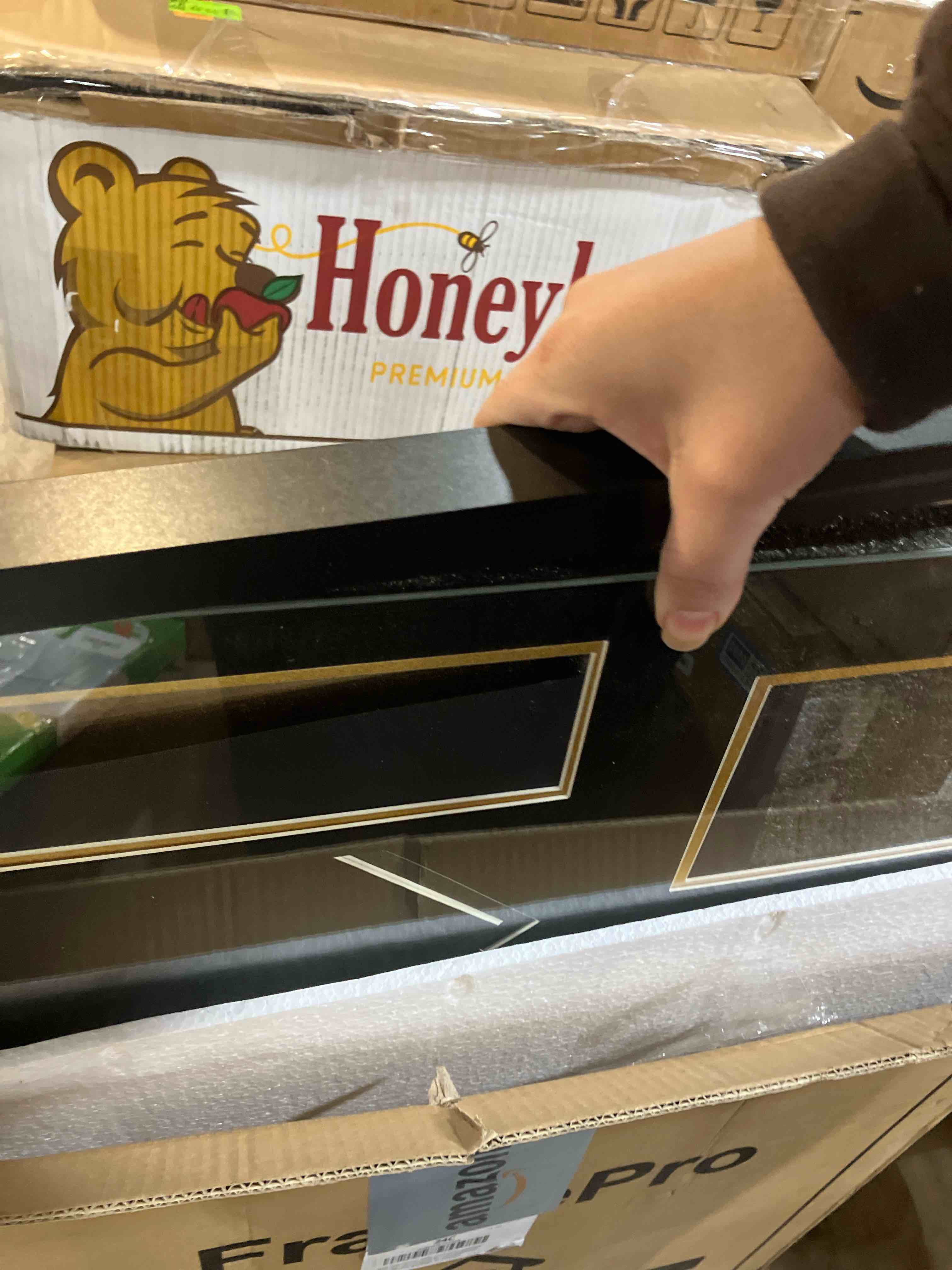Condition photo showing Good Condition for Graduation Shadow Box 24x29 Inch Display Case with Tempered Glass - Preserve Diploma(8.5x11), Tassel, Stole, Medal & 5x7 Photo | Premium Graduation Gift for Students, Parents, Friends