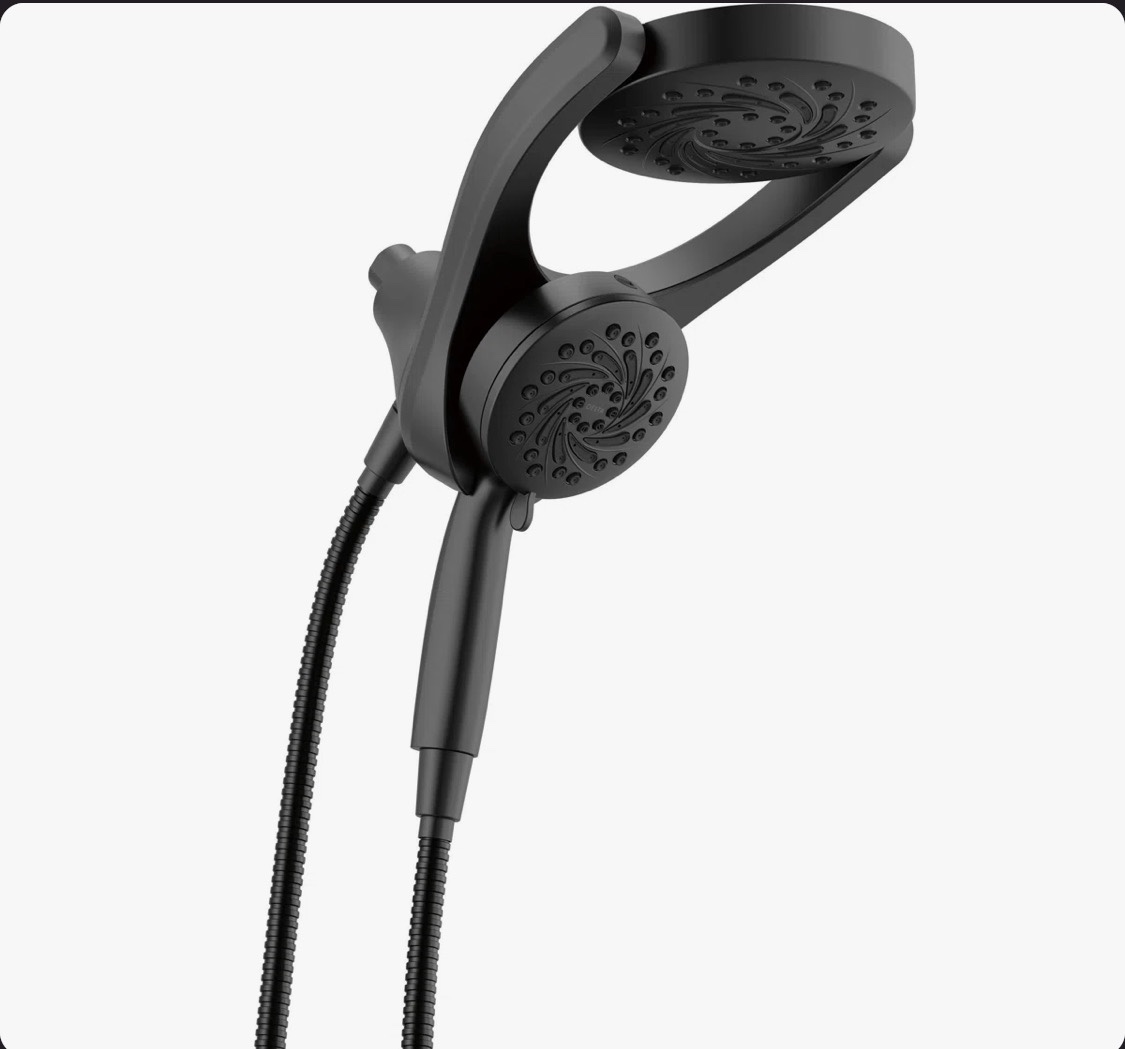 5-Setting HydroRain 2-in-1 Dual Shower Head with ProClean Spray 75419BL