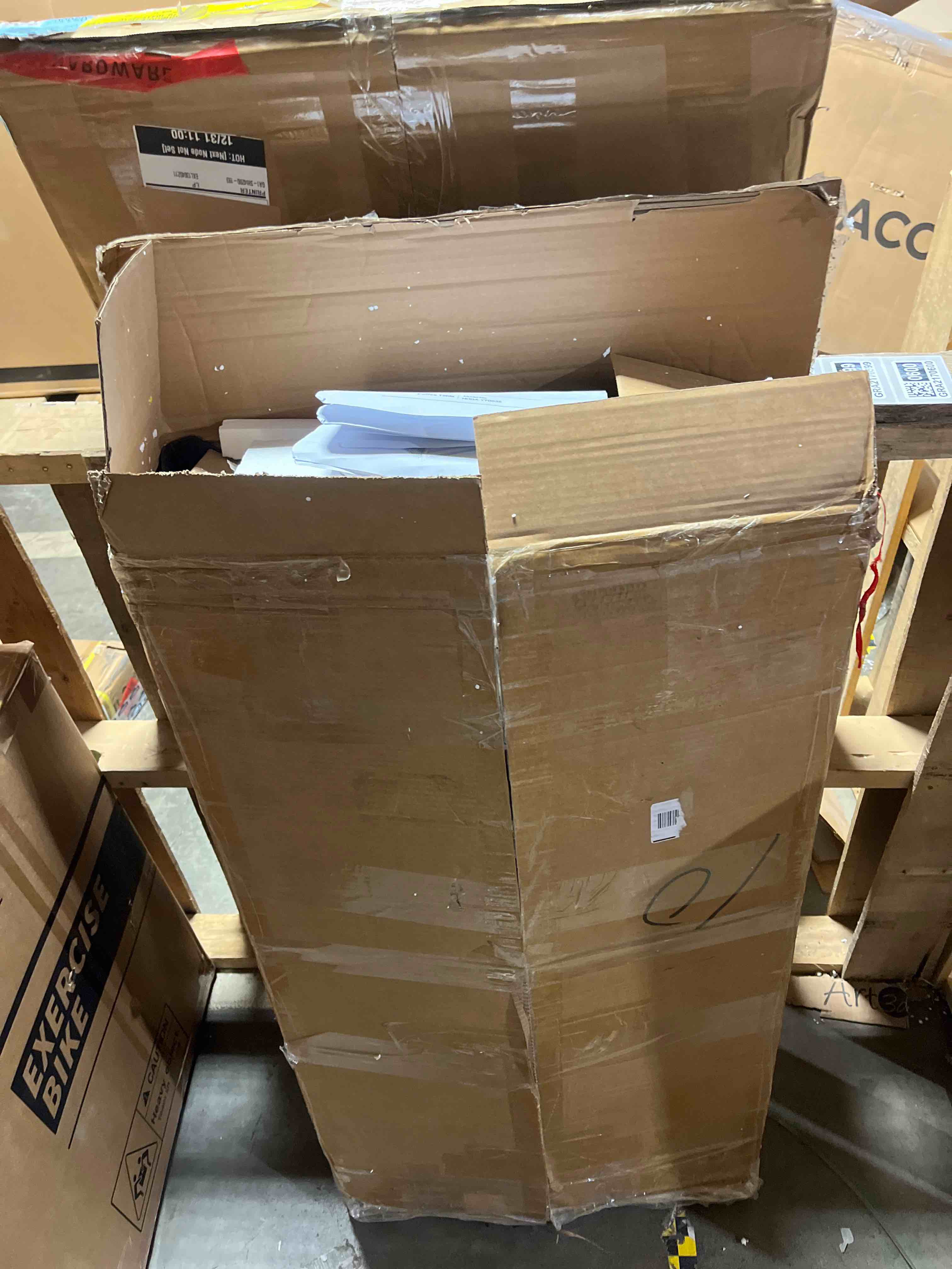 Condition photo showing As Is for Fluted Square Coffee Table with Storage Large Wood Center Table with Solid Wood Veneer Top Mid Century Modern Low Coffee Table for Living Room, Black