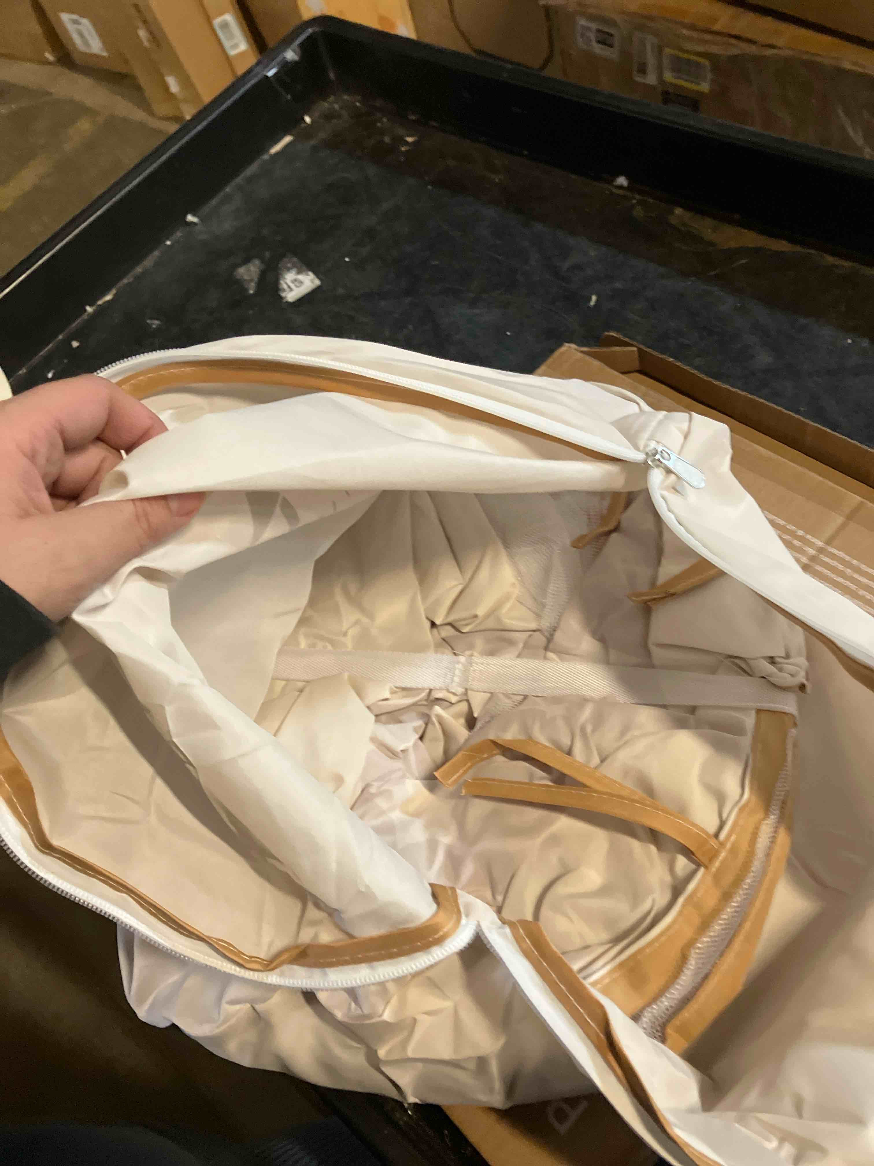 Condition photo showing Good Condition for Tiny Land Tunnel Toys for Toddlers, 69" x 18" Baby Tunnel Crawl Indoor, Play Tunnel for Kids to Crawl Through, Pop Up Dog Tunnel, Baby Outdoor Toys Khaki