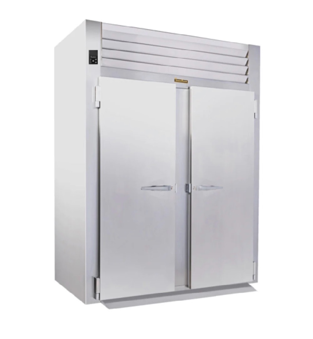 traulsen rri232h-fhs 68 inch roll-in refrigerator stainless steel two section remote refrigeration