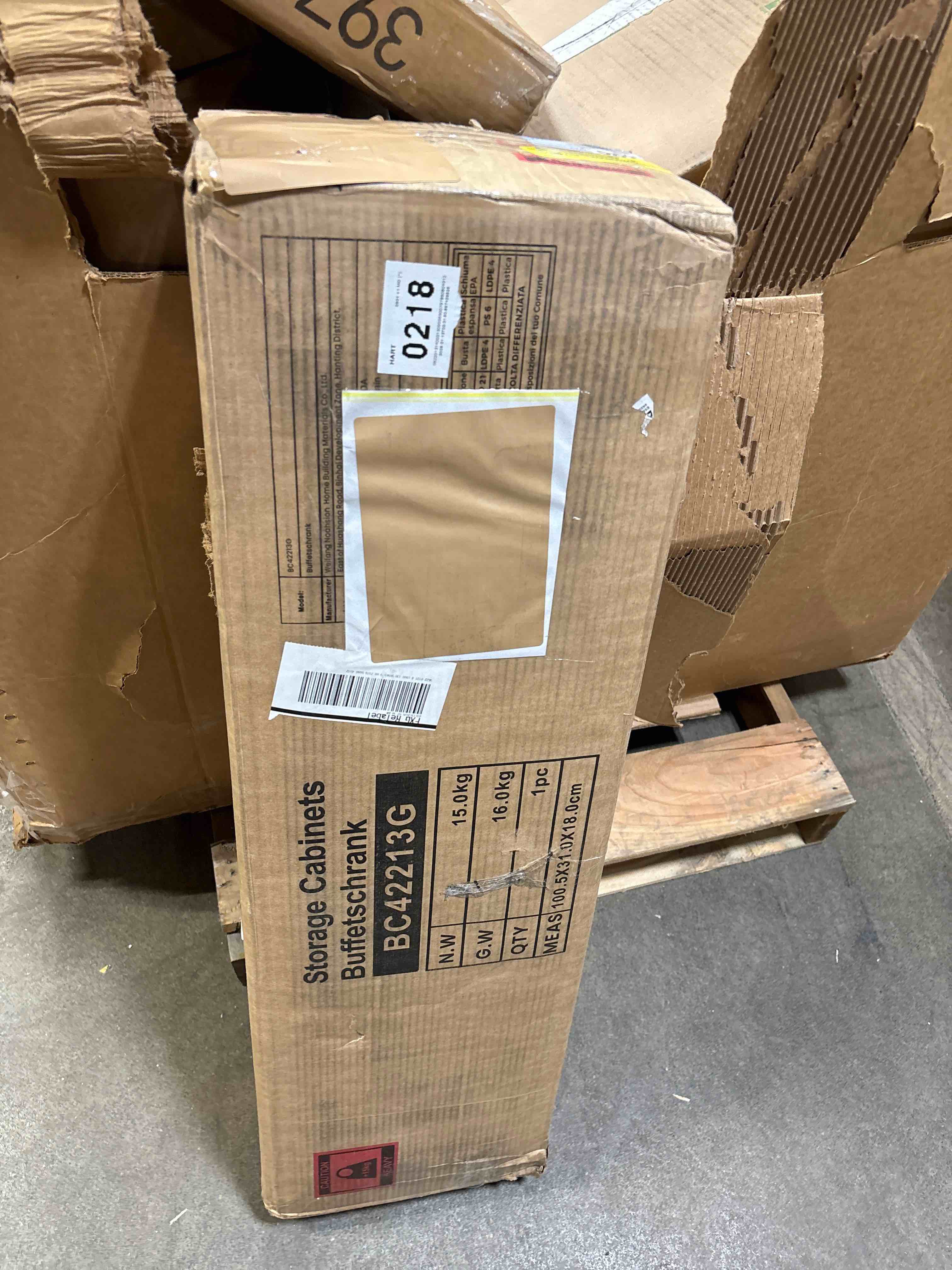 Condition photo showing Good Condition for 4-Tier Narrow Tall Storage Cabinet, Slim Bathroom Storage Cabinet with 4 Adjustable Feet and Shelves, Bathroom Organization for Small Space, Kitchen, Living Room, Laundry Room