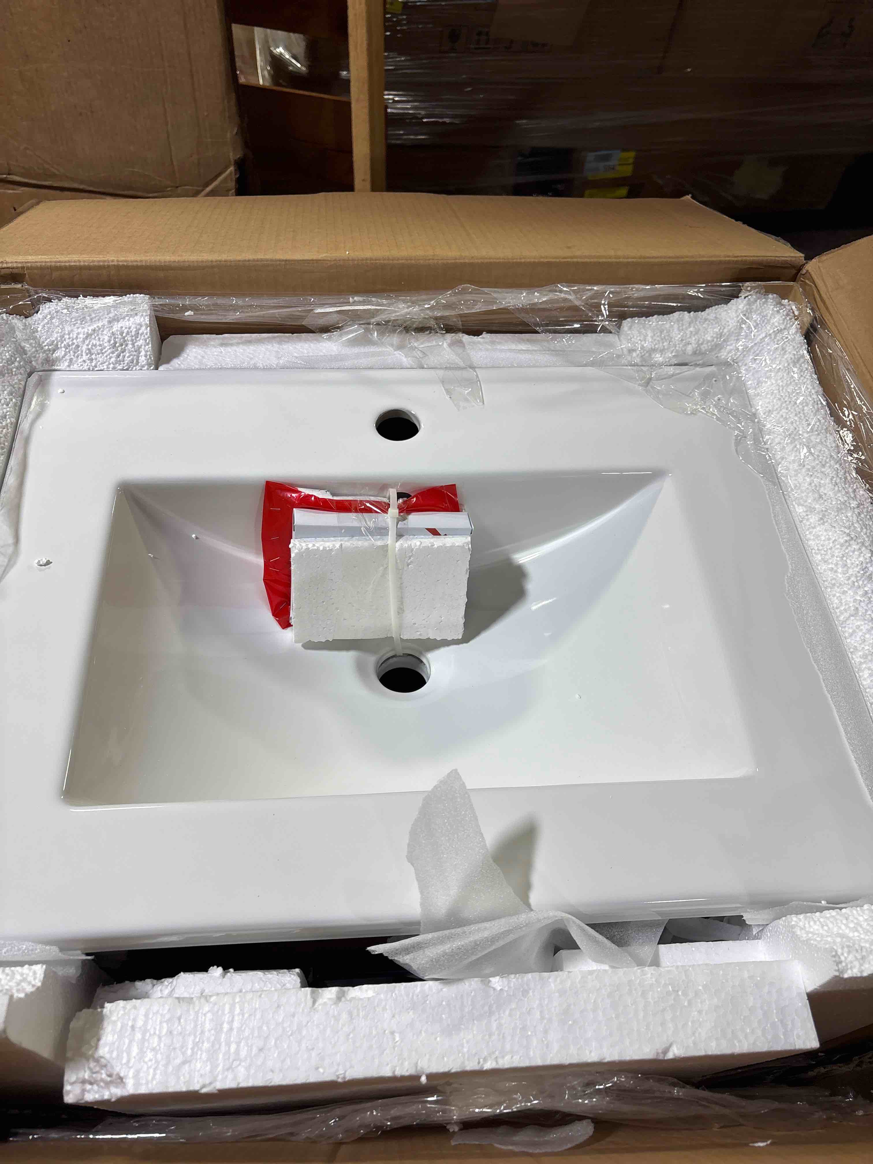 Condition photo showing New/Like New for Binford 24'' Single Bathroom Vanity with Ceramic Top By Mercury Row®