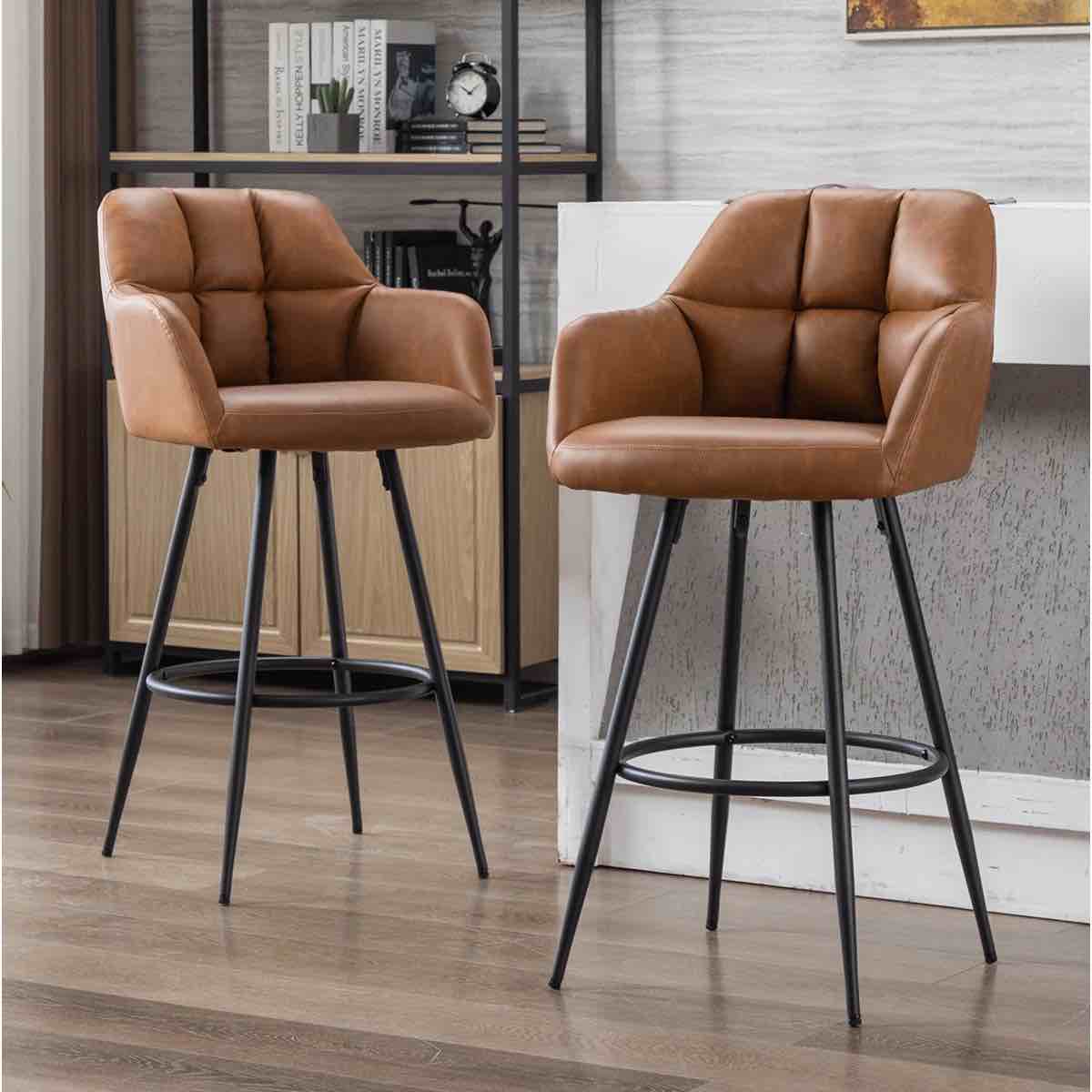 Irelyn PU Upholstered 30'' Bar Stool (Set of 2) By George Oliver