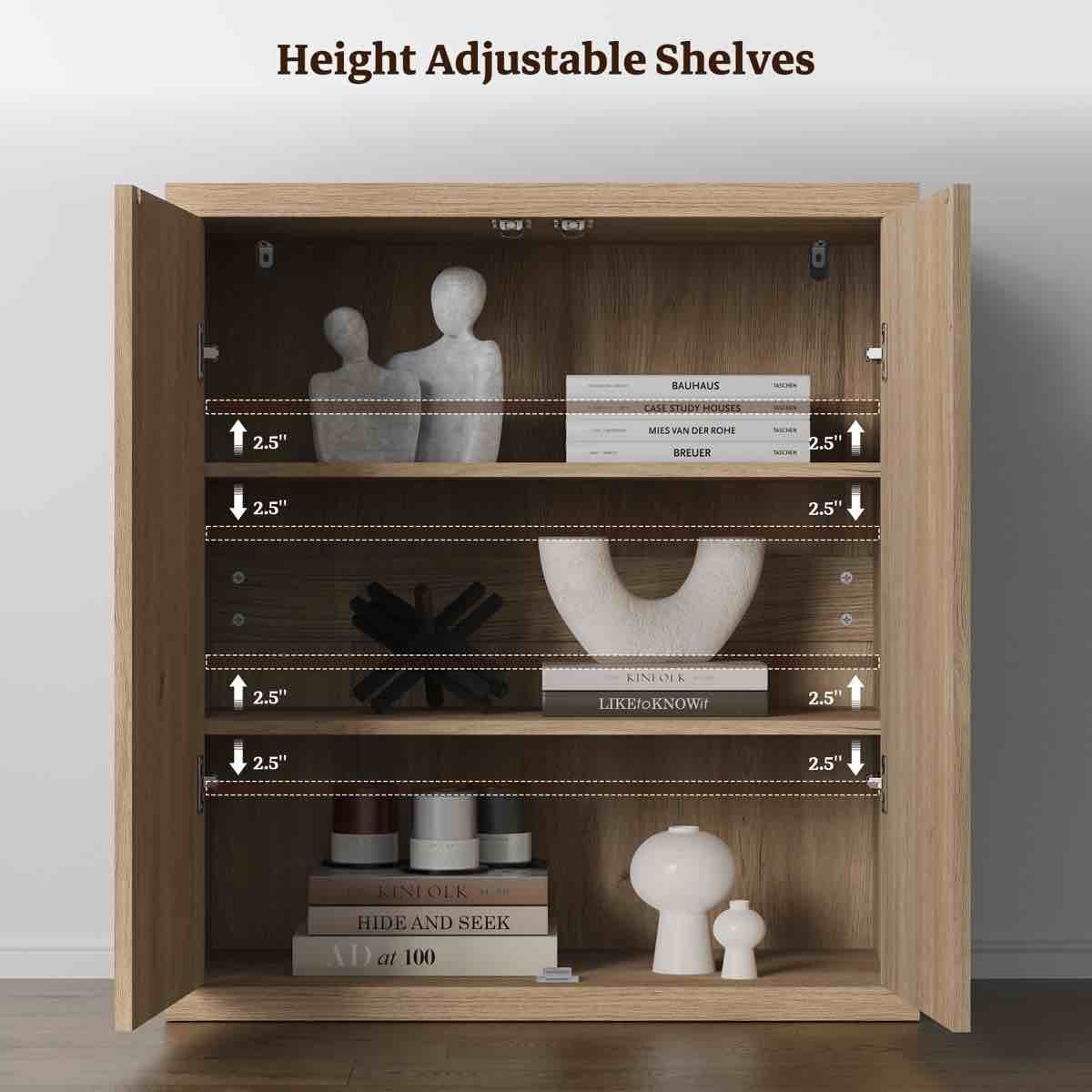 cesiro accent cabinet with adjustable shelves by
