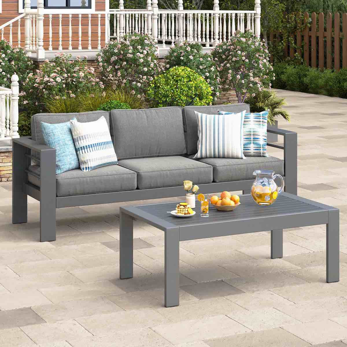 3 seats sofa with patio coffee table by green4ever