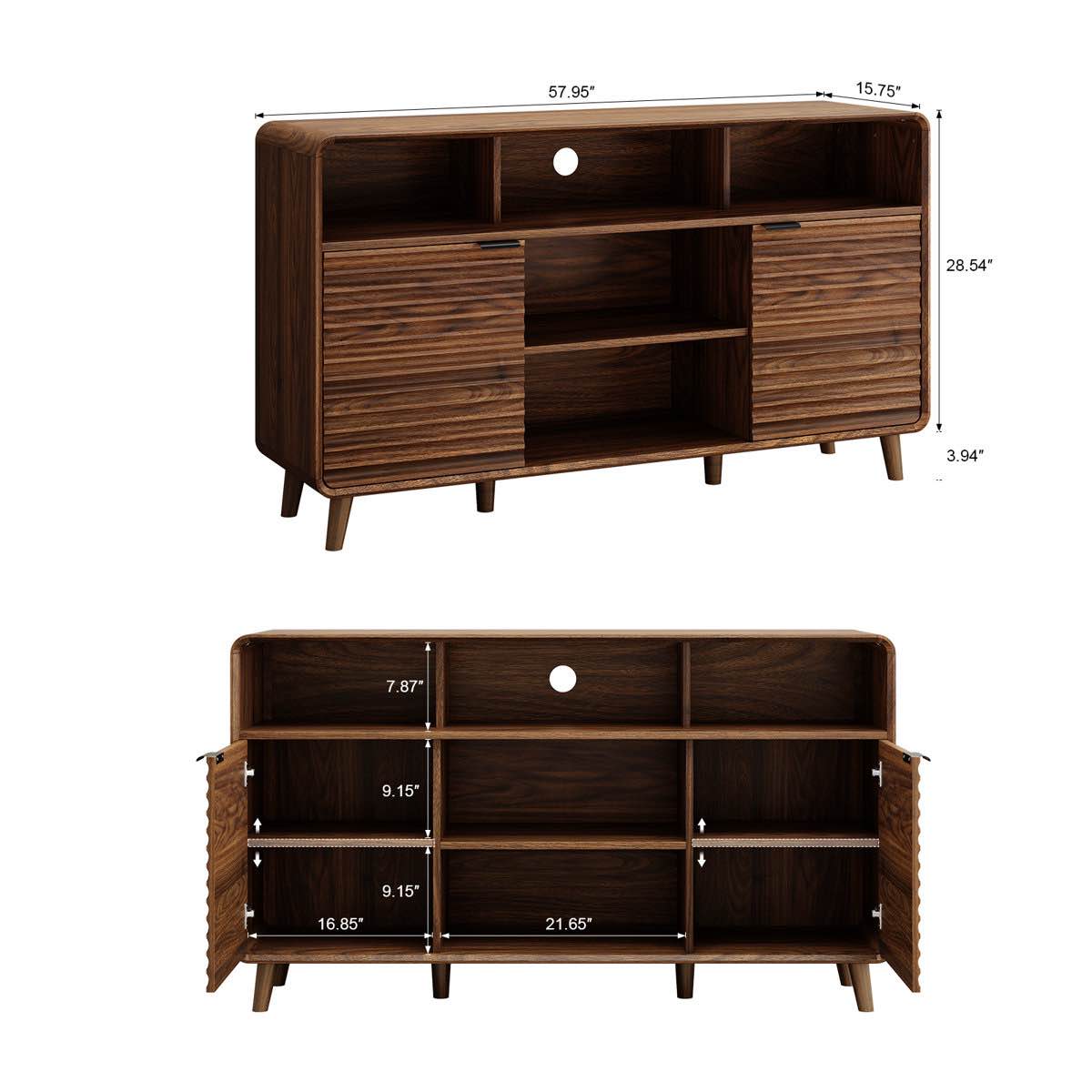 Condition photo showing Good Condition for 58'' Sideboard Storage Cabinet With Doors And Shelves By George Oliver