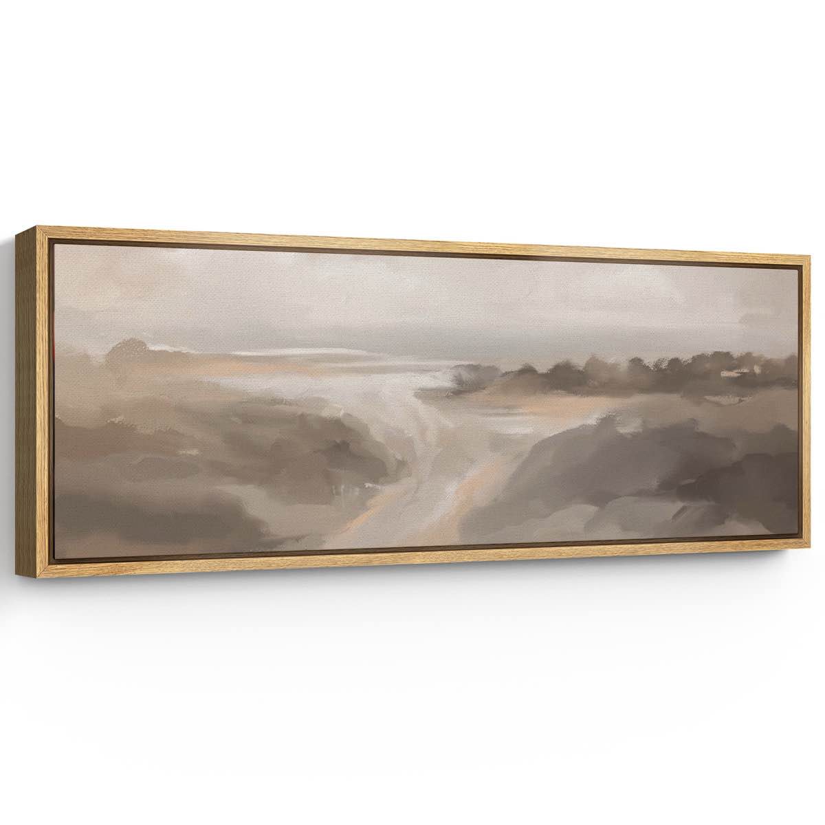 Condition photo showing New/Like New for Tan Brown Abstract Landscape Artwork, Neutral Wall Pictures, Giclee Canvas Digital Print Extra Large Framed Wall Art By IDEA4WALL