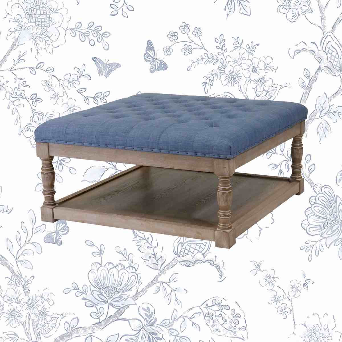 Condition photo showing New/Like New for Fontanet 34" Wide Tufted Square Cocktail Ottoman/Coffee Table By Ophelia & Co.