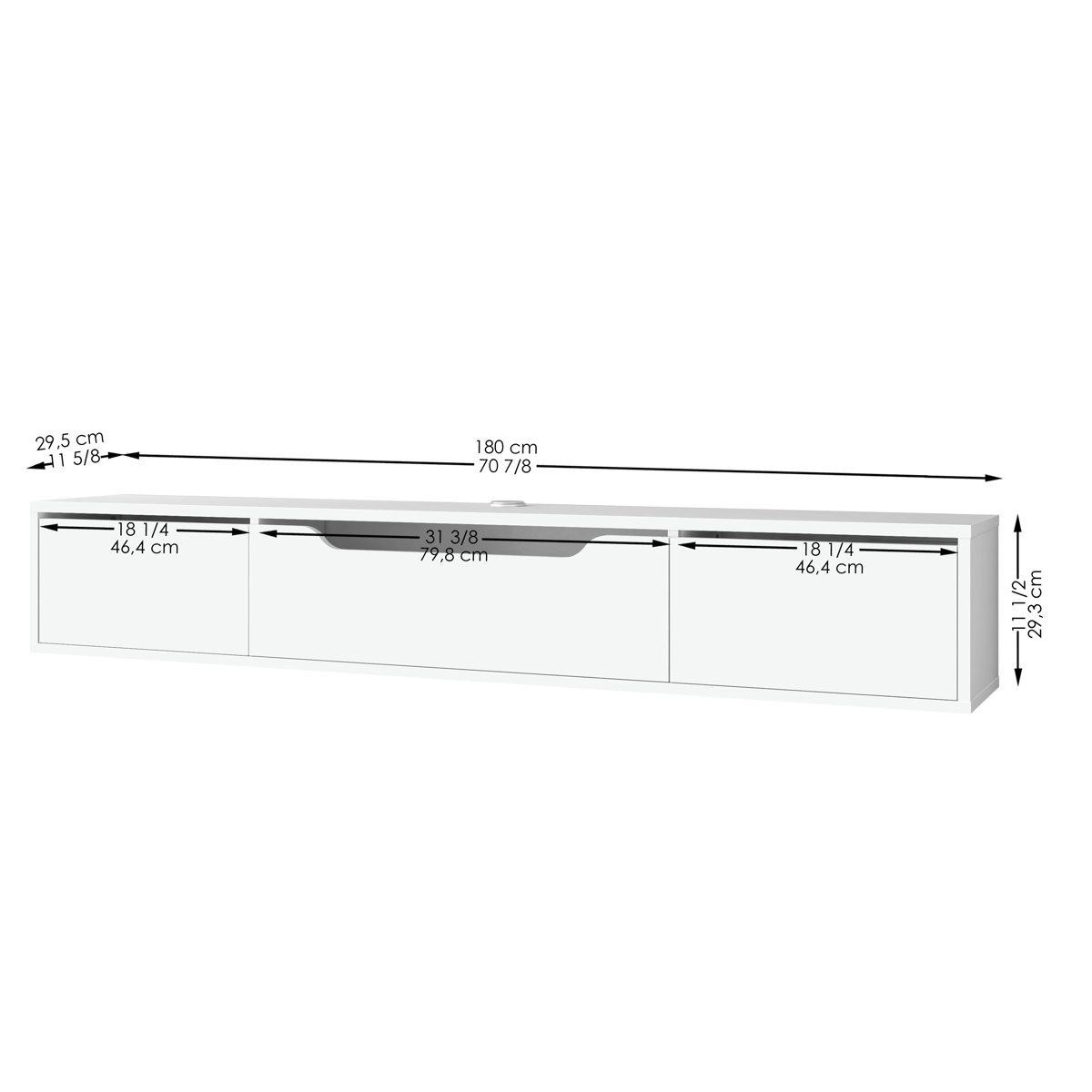 Condition photo showing Good Condition for Luna Floating Tv Stand For Up To 80" Tv Wall Mounted Media Console By Ebern Designs