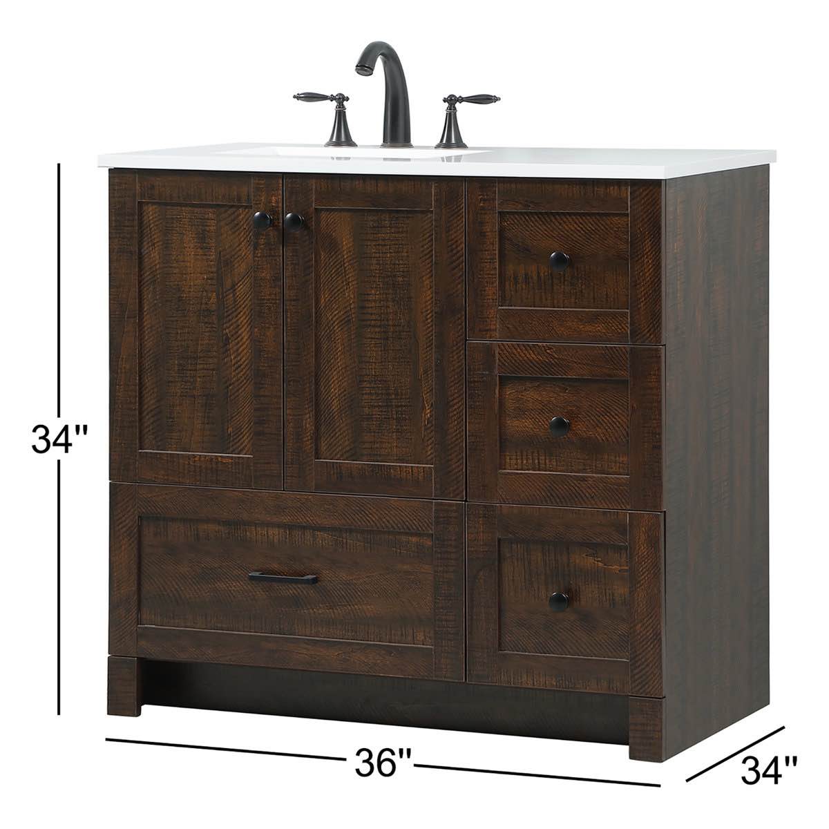 Condition photo showing New/Like New for Soma 36'' Single Bathroom Vanity with Engineered Marble Top By Lark Manor™