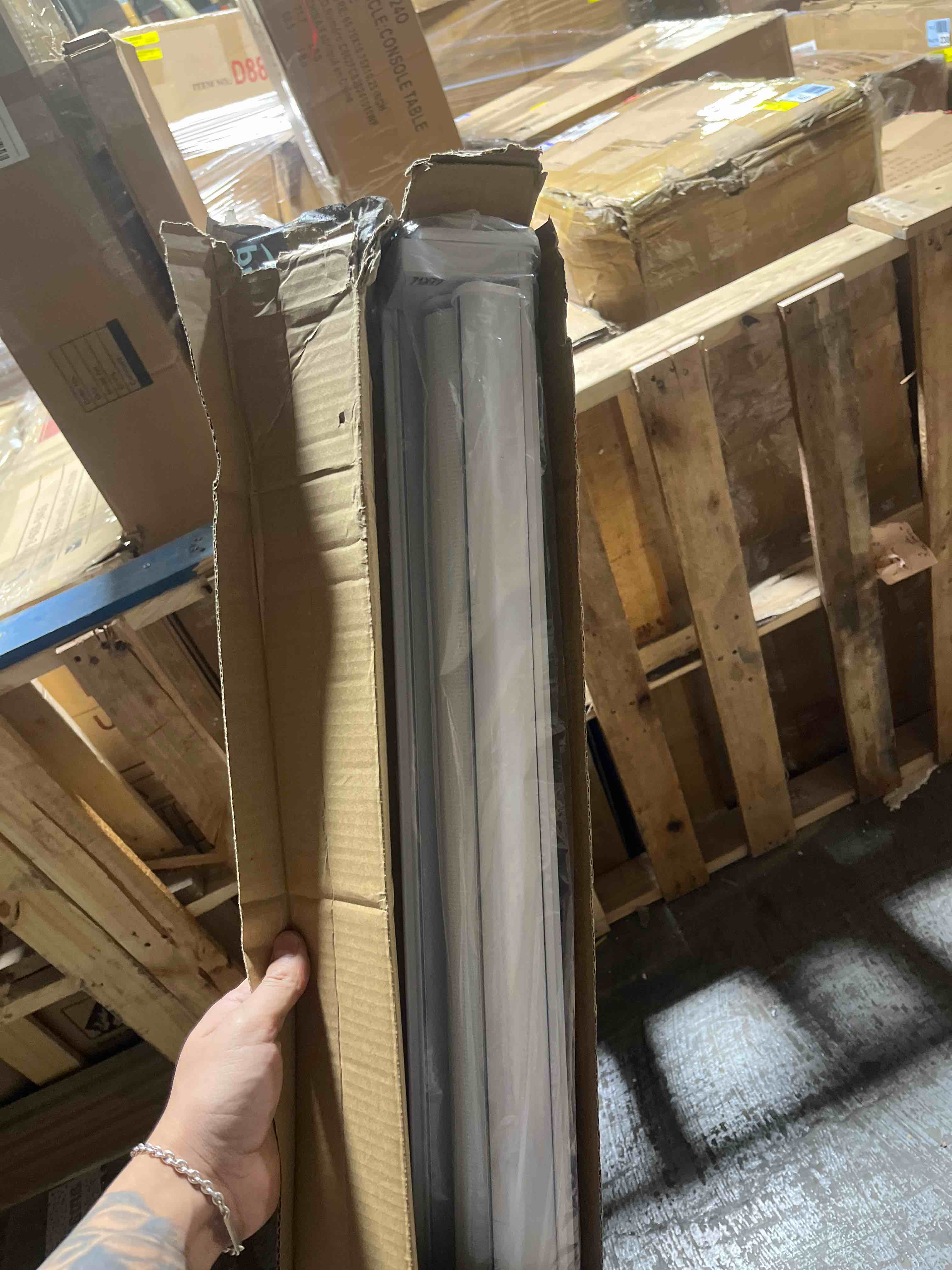 Condition photo showing Good Condition for CHICOLOGY Everyday Cordless Zebra Shades, Light Filtering Dual Layer Window Blind Treatment Best for Kids & Perfect for Living Room/Bedroom/Kitchen and More, 68" W X 72" H, Basic Arctic