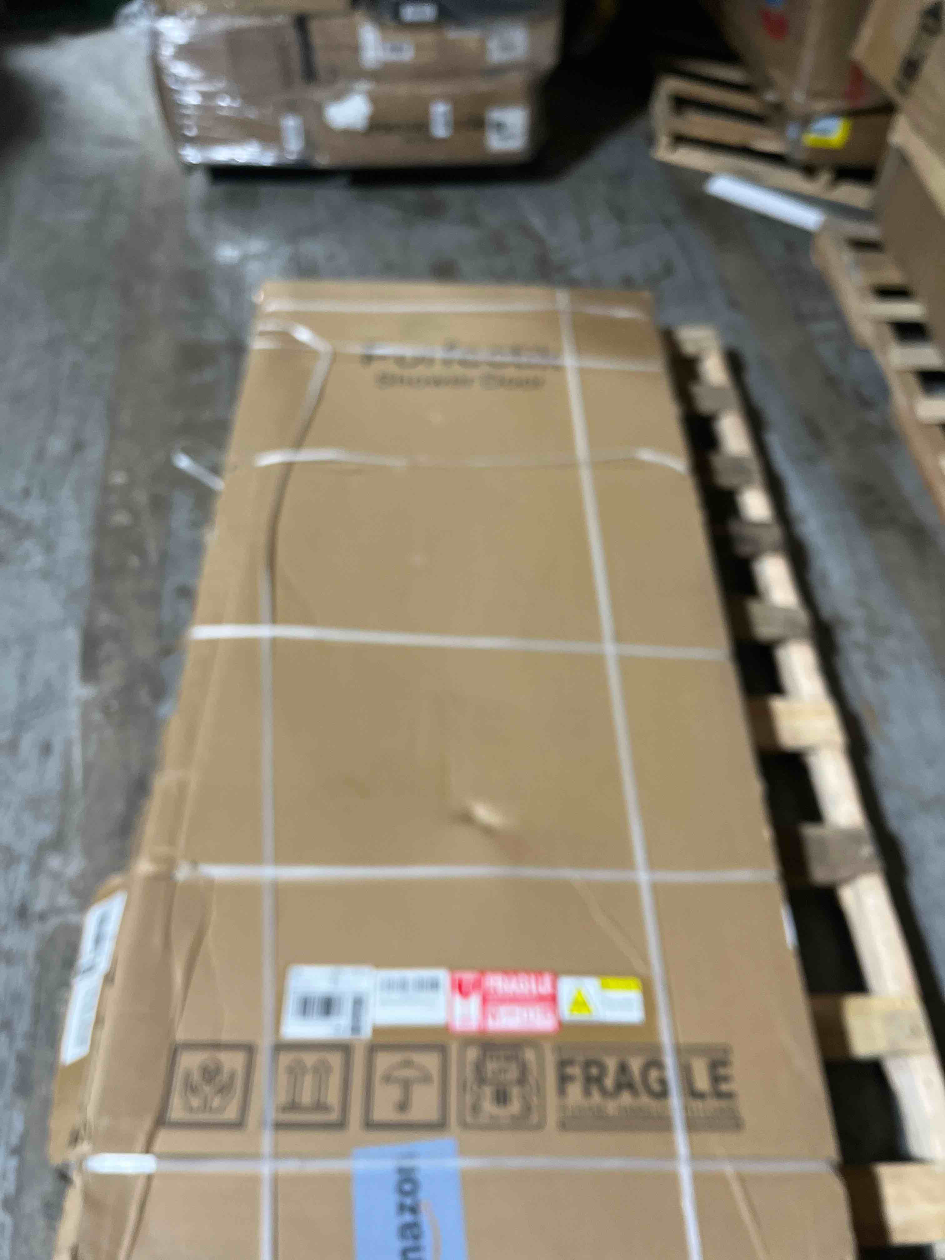Condition photo showing New/Like New for Paris Shower Door,60" W x 74" H Double Sliding Shower Door with 5/16"(8mm) Clear SGCC Tempered Glass,Bathroom Shower Door,Brushed Nickel