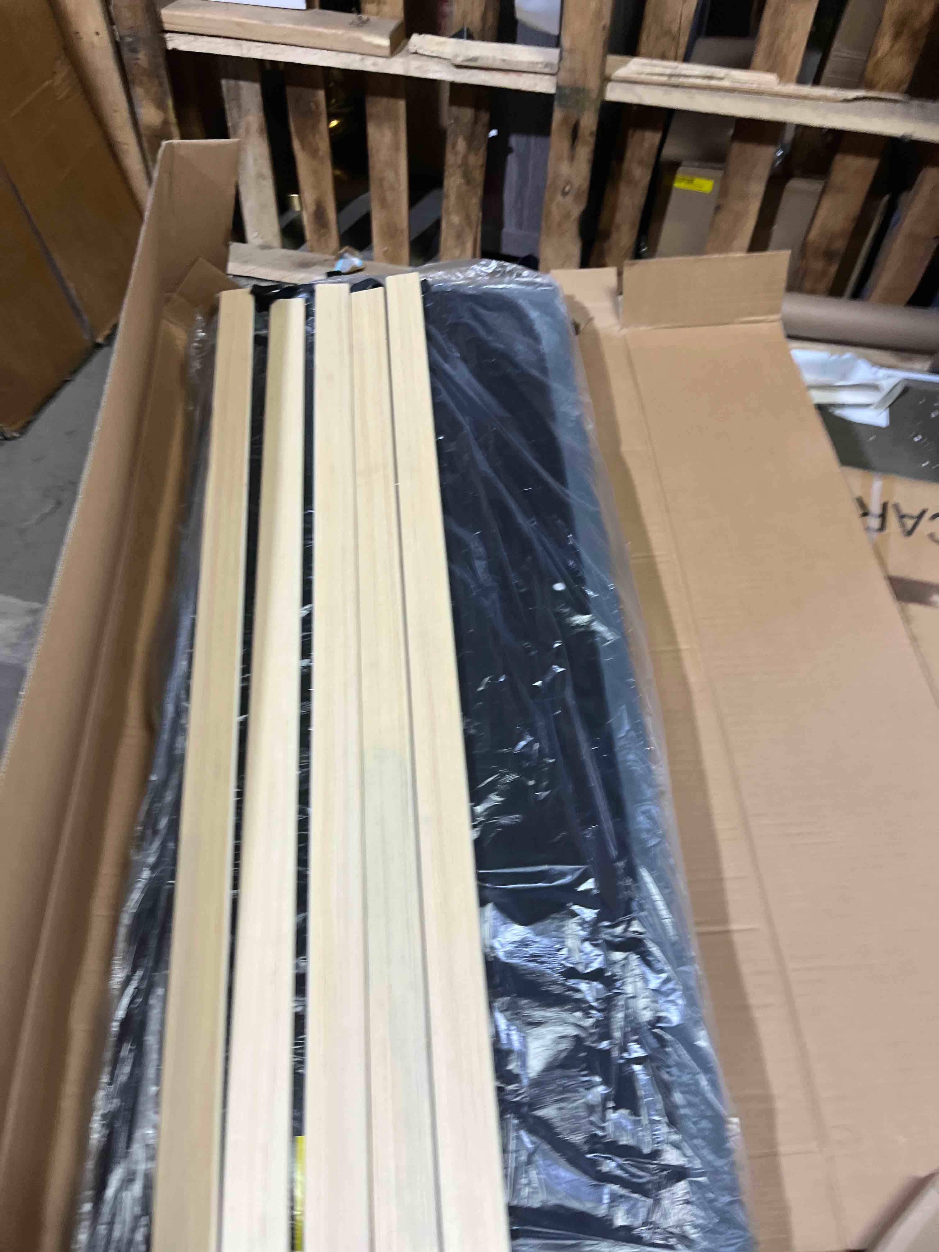 Condition photo showing Good Condition for Full Size Linen Bed Frame, Upholstered Platform Bed Frame with Adjustable Headboard, Wooden Slats Support, No Box Spring Needed, Easy Assembly, Grey