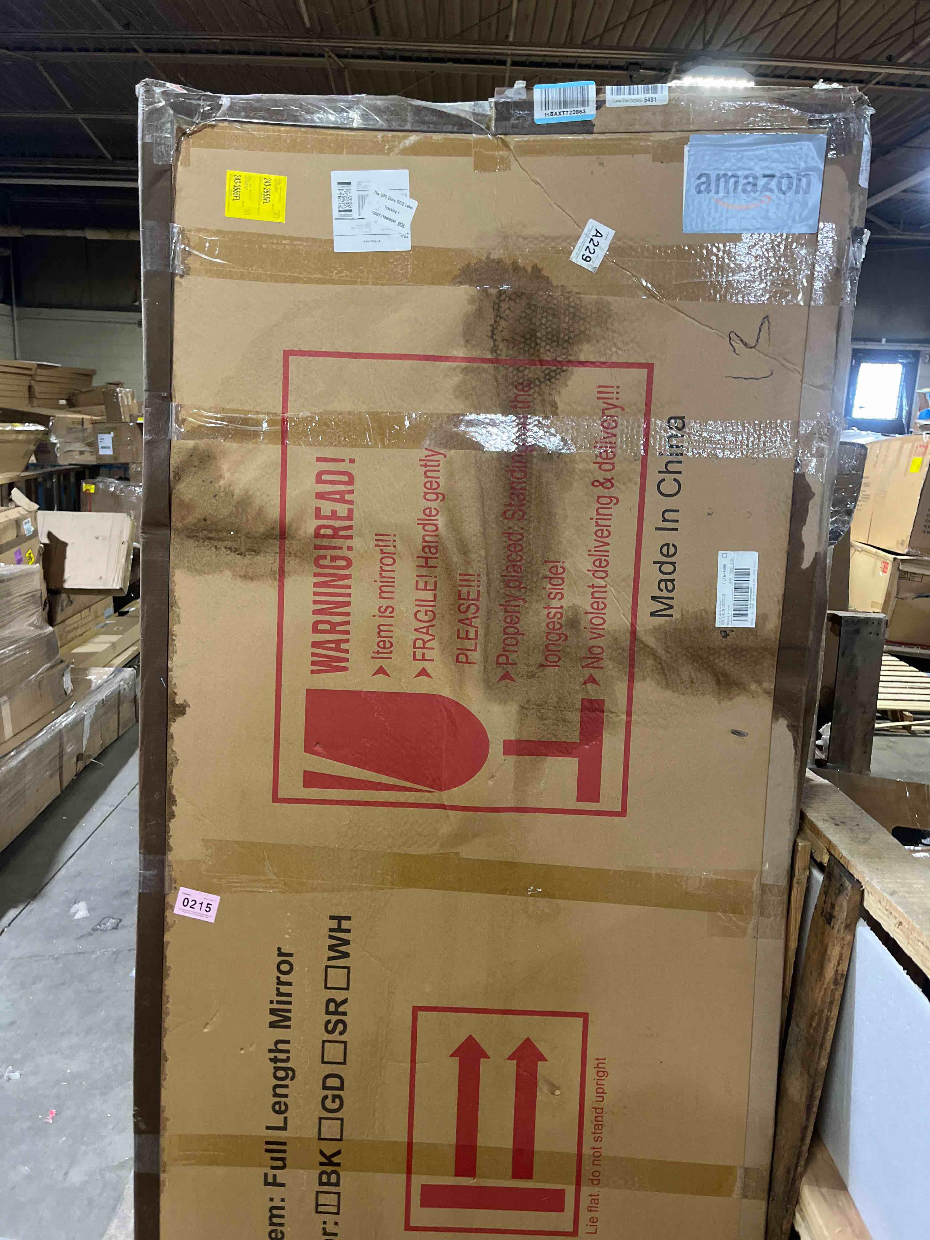 Condition photo showing New/Like New for HARRITPURE 76"x34" Arched Full Length Mirror Free Standing Hanging Mounted Mirror Aluminum Frame Modern Simple Home Decor for Living Room Bedroom Cloakroom, Black Black 76"L x 34"W