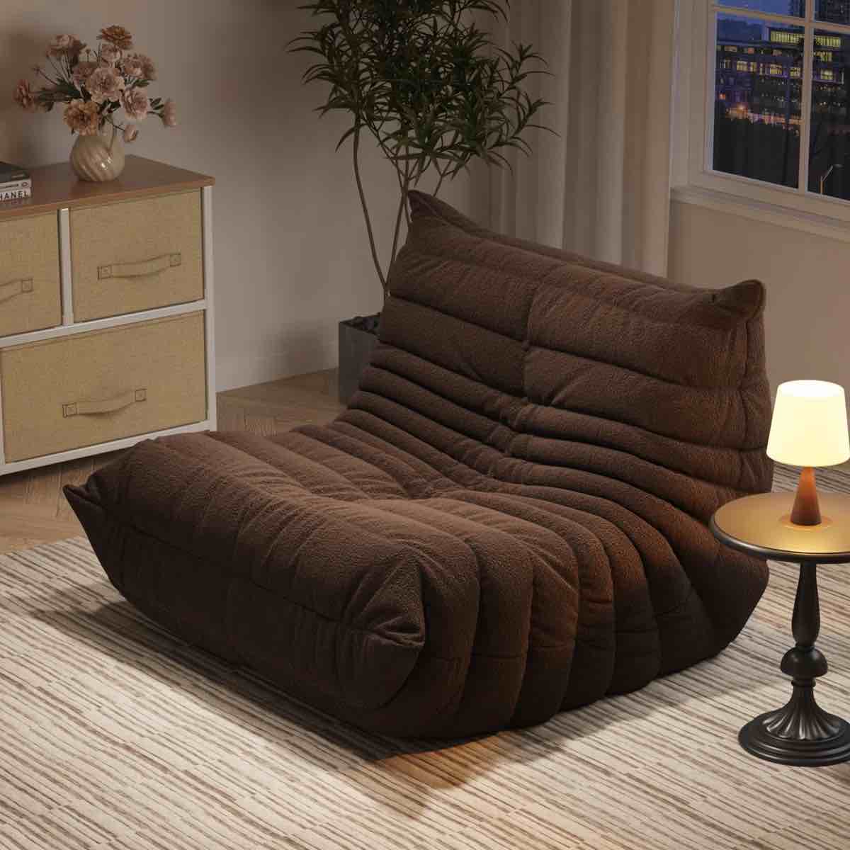 38" w bean bag chair sofa no-assembly teddy fabric sofa perfect for bedroom, study, or living room by trule