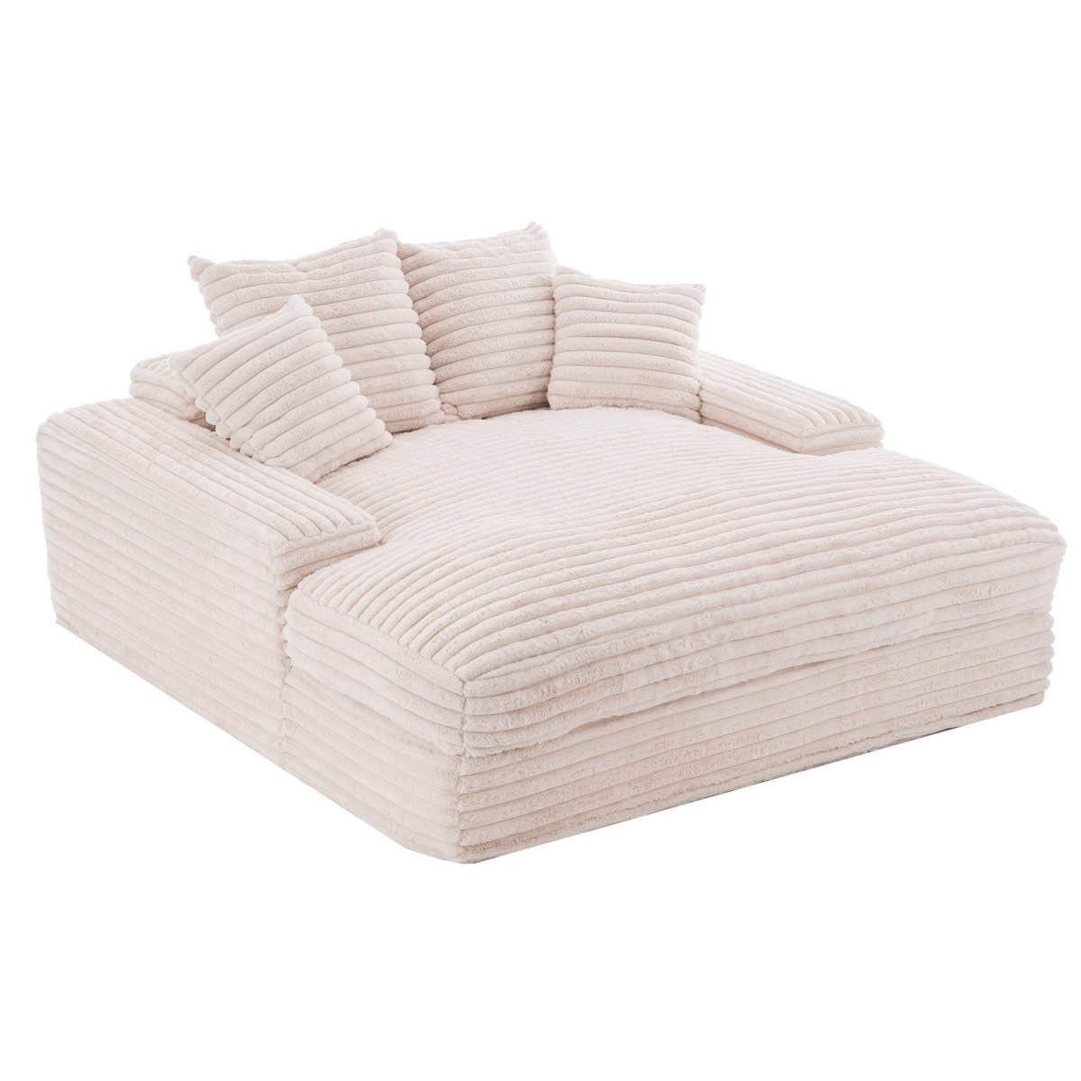 69"x65.7"oversized chaise lounge chair,upholstered cozy corduroy sleeper sofa bed-no assembly required,includes 4 pillows&wide armrests,high-density foam cloud couch for living room(1piece only)