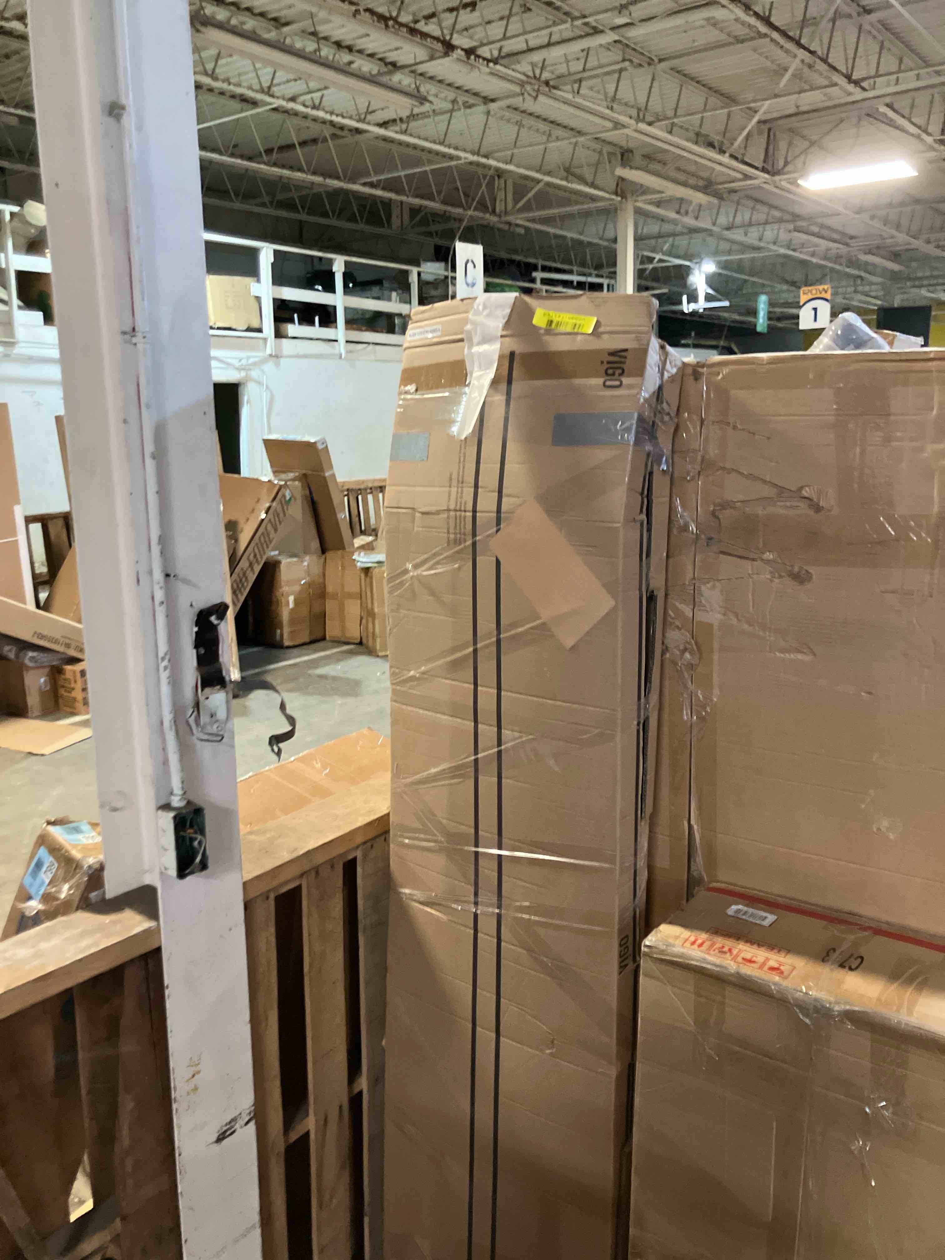 Condition photo showing As Is for elan 76" h sliding frameless shower door with 3/8" clear glass vigo finish (hardware only)