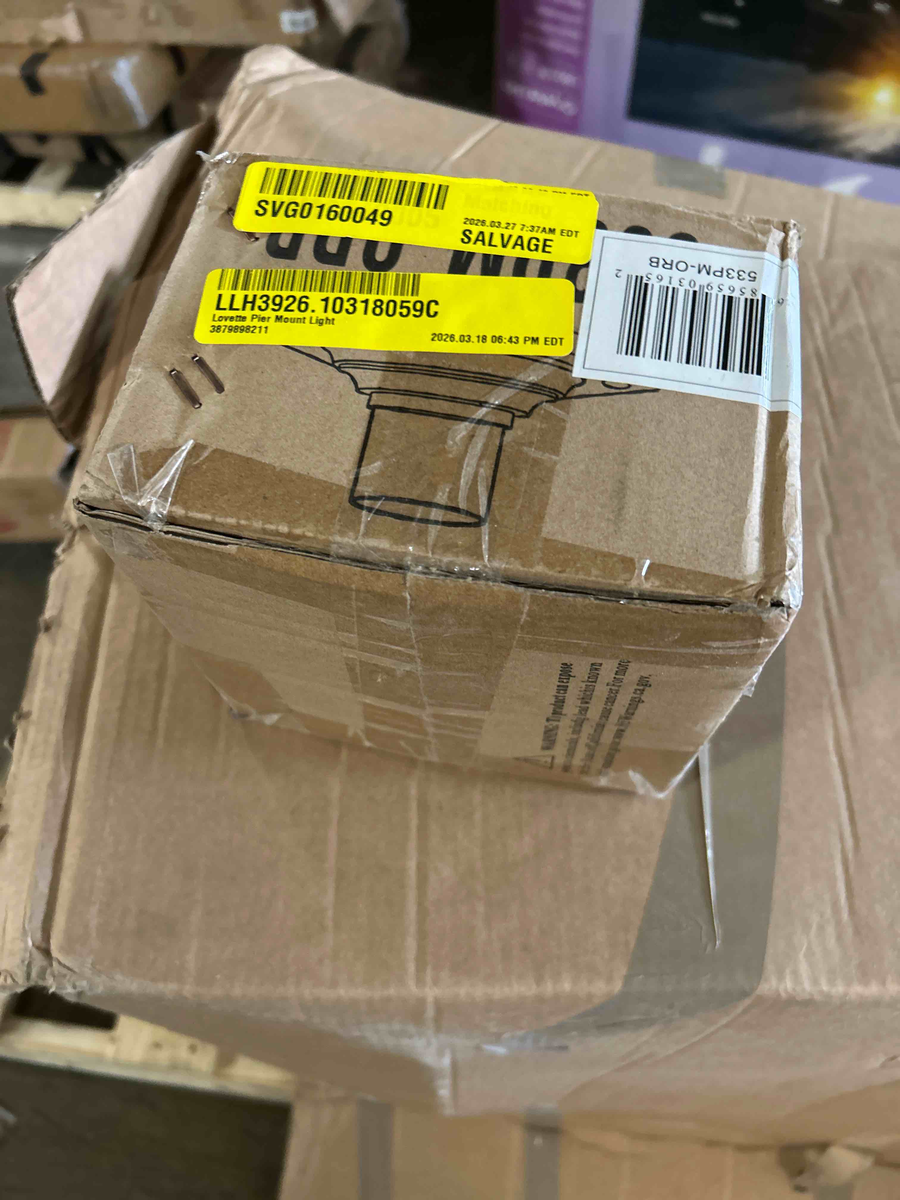 Condition photo showing As Is for lovette pier mount light(mount only)