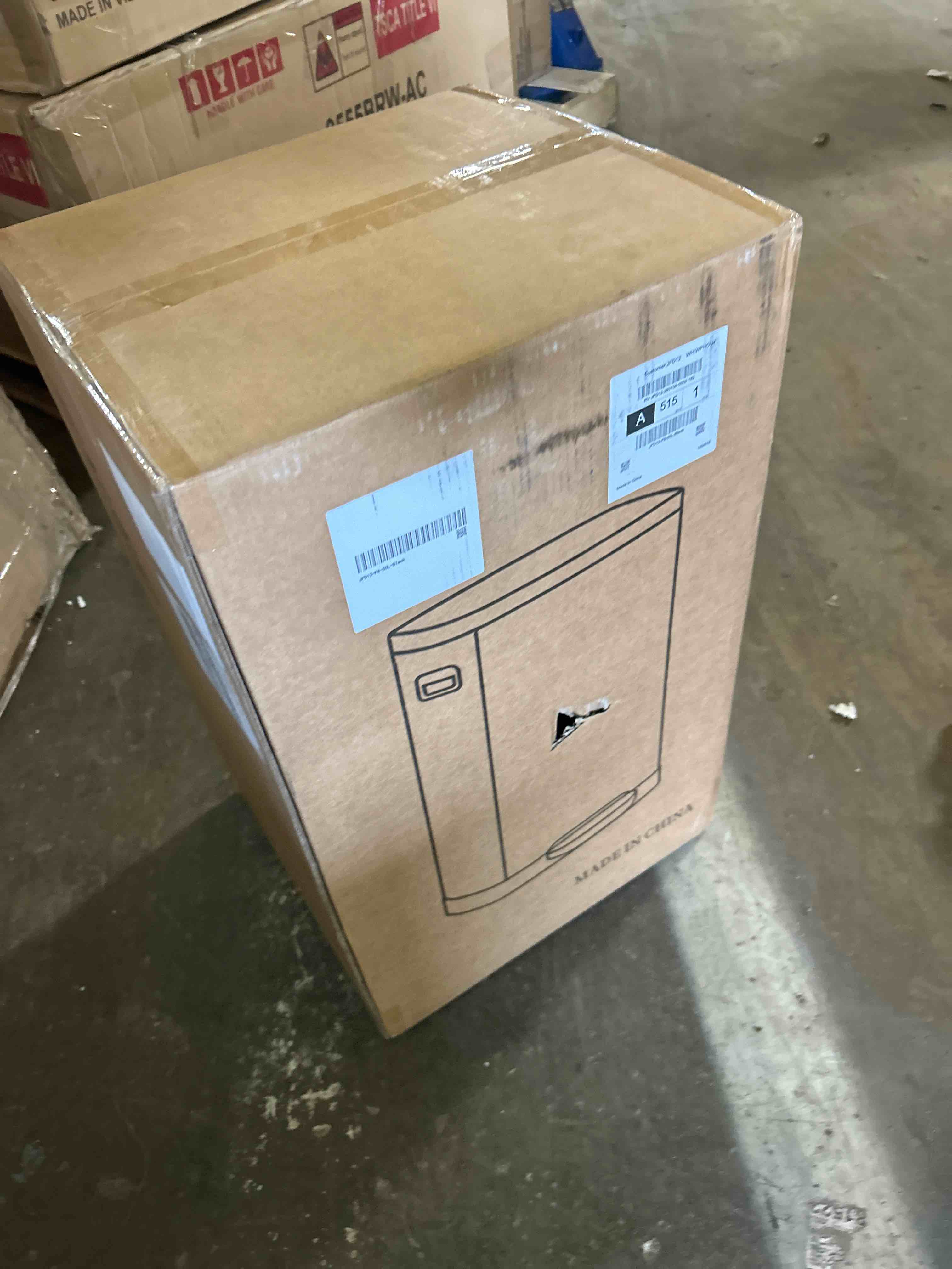 Condition photo showing New/Like New for fdw garbage can 13 gallon 50 liter kitchen trash can for bathroom bedroom home office automatic touch free high-capacity with lid waste bin black plastics