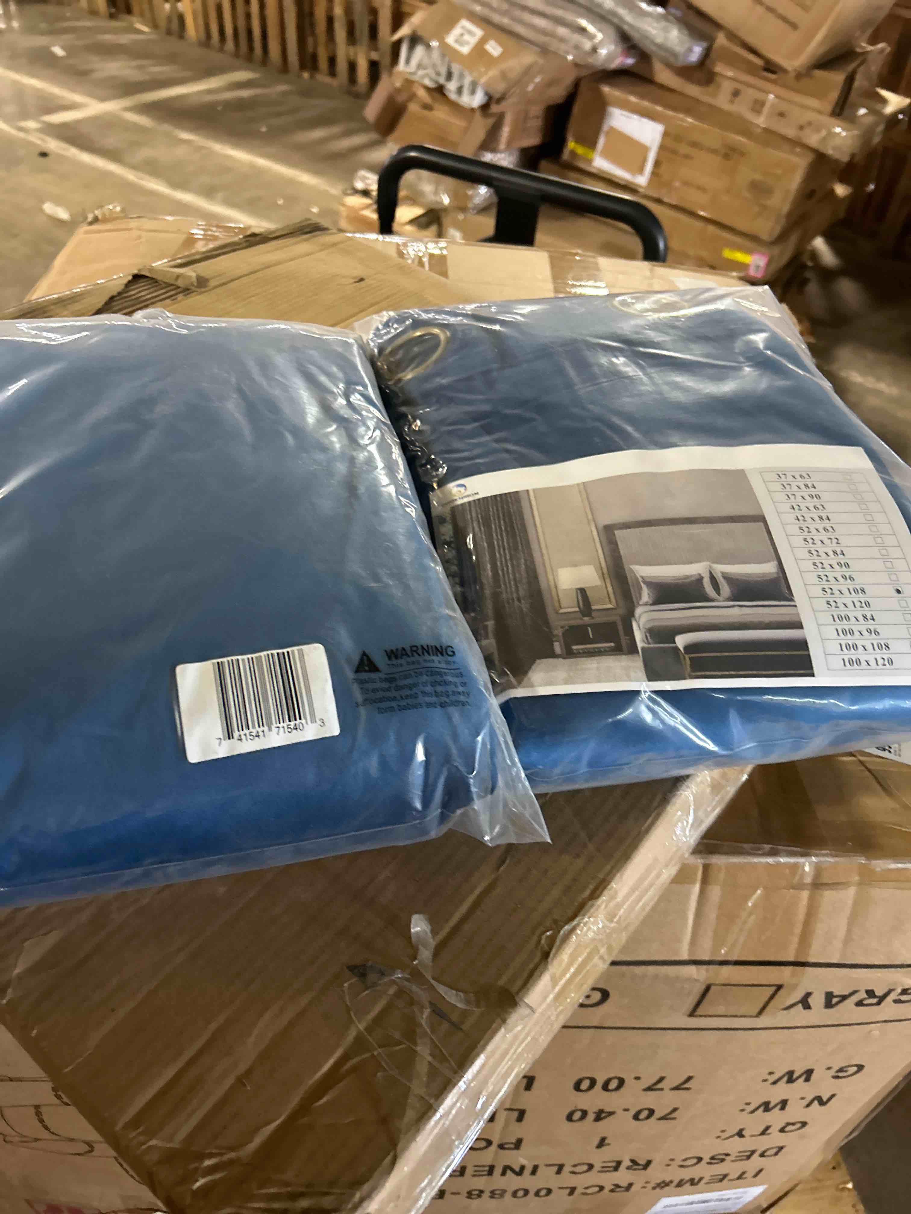 Condition photo showing New/Like New for bgment navy blue velvet curtains 96 inches for living room, thermal insulated blackout curtains room darkening drapes with back tab and rod pocket for bedroom, set of 2 panels, 52 x 96 inch(set of 2)