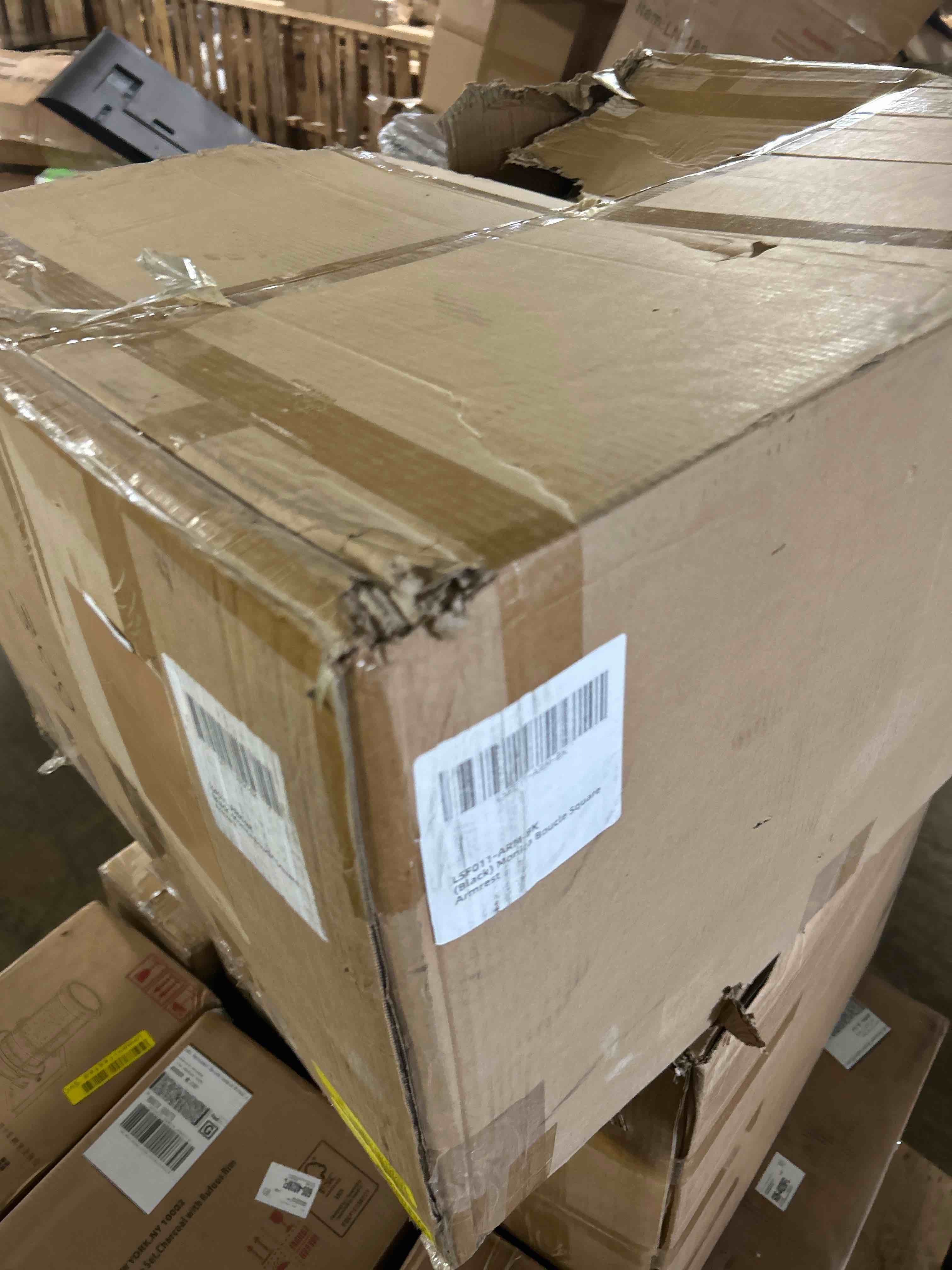 Condition photo showing As Is for monica boucle square arm sofa(incomplete)