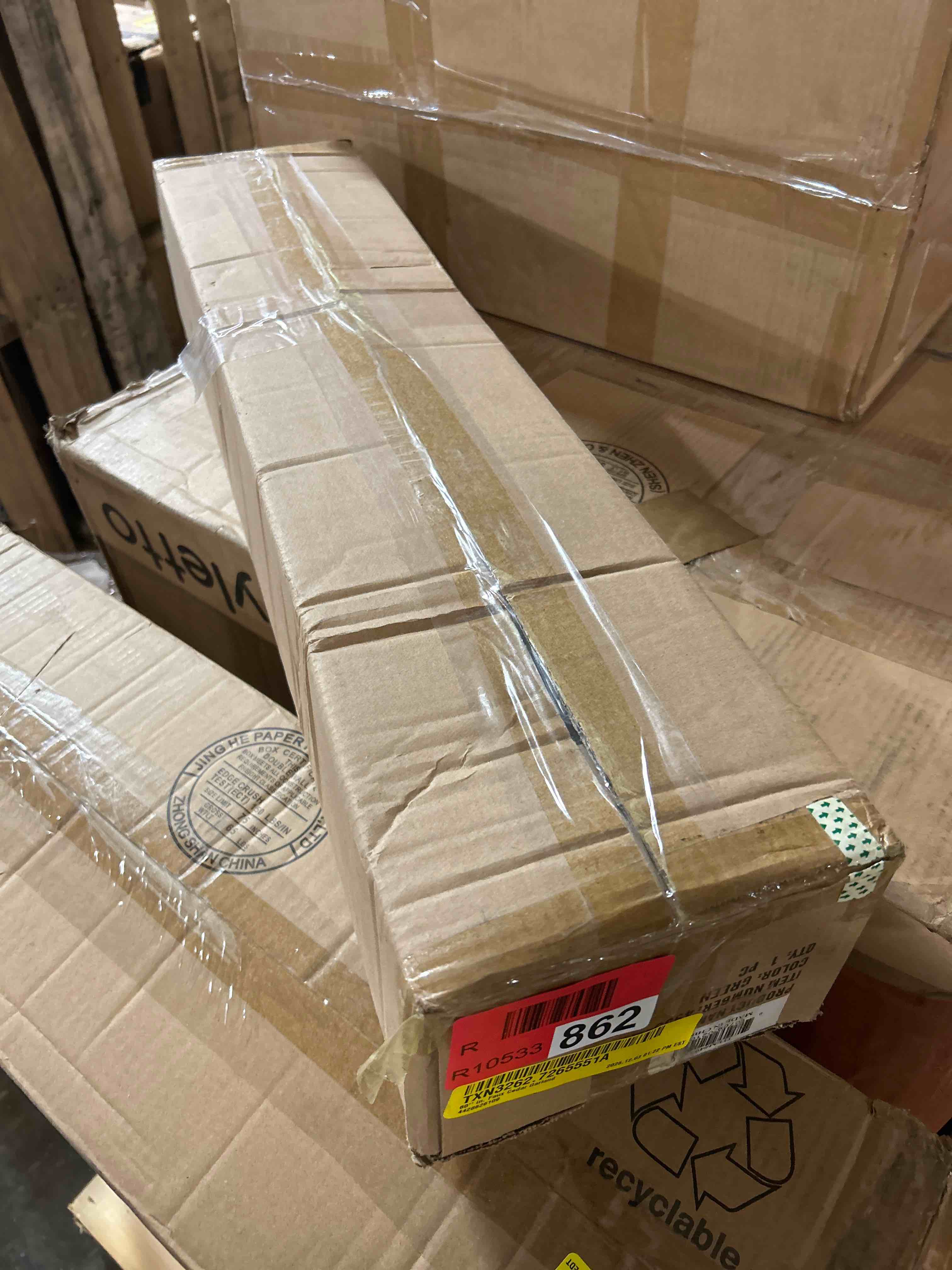 Condition photo showing New/Like New for nearly natural 5ft artificial cedar garland – realistic faux greenery vine for fireplace mantle, holiday table runner, and christmas home decor – green