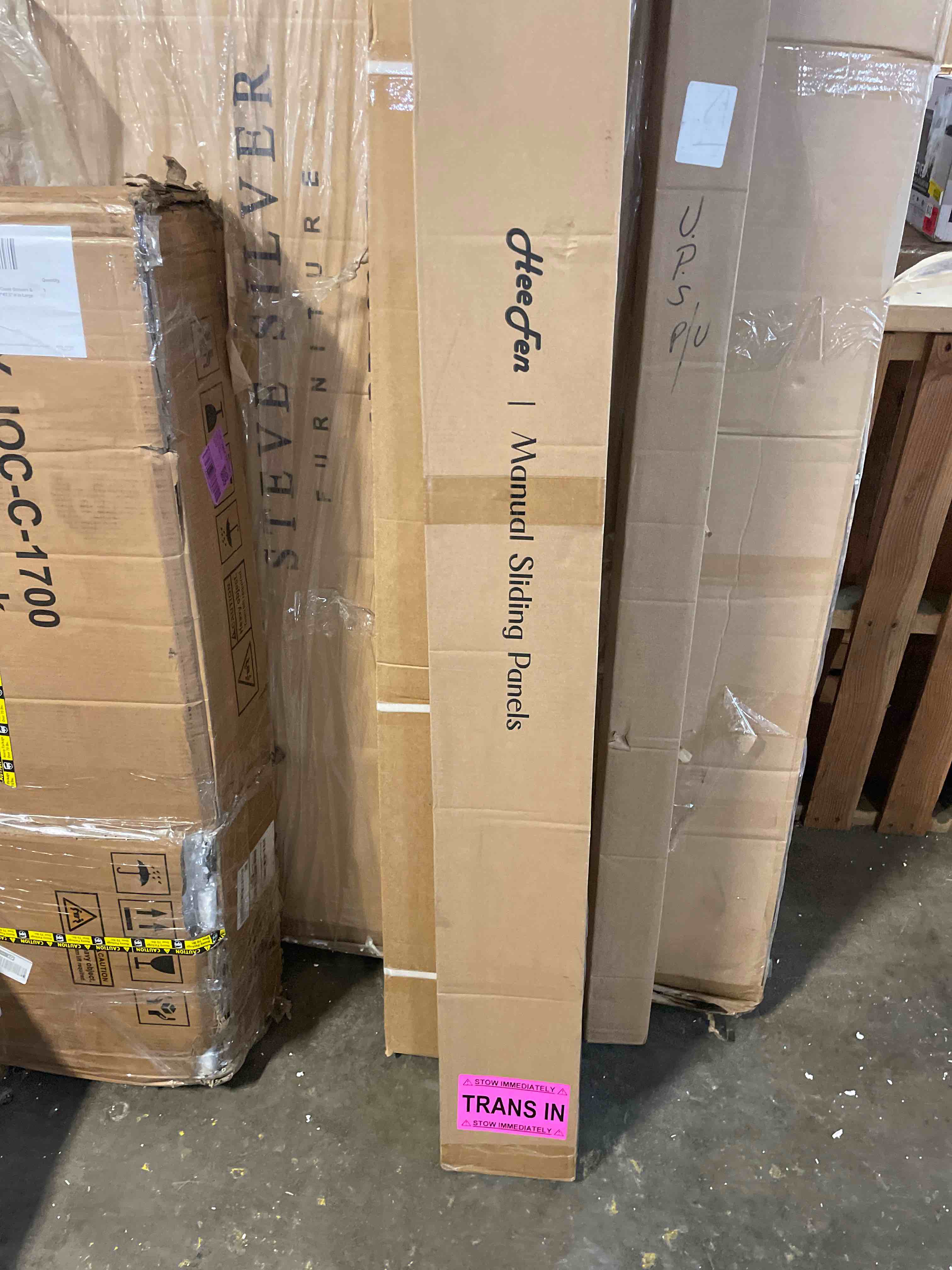 Condition photo showing Good Condition for adjustable panel track blinds manual blackout vertical blinds for sliding door (dimout - linen beige, 133" w x 102" h)