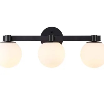 cicel 3-light dimmable gold globe vanity light