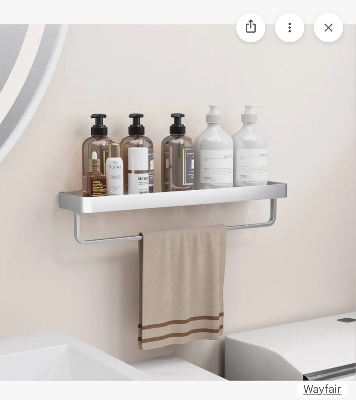Piri Stainless Steel Wall Mounted Optional Bathroom Shelves