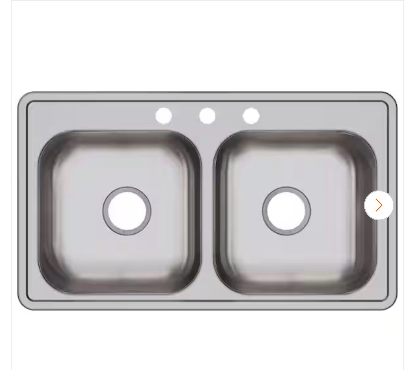 Dayton 33" L x 22" W Double Basin Drop-In Kitchen Sink  