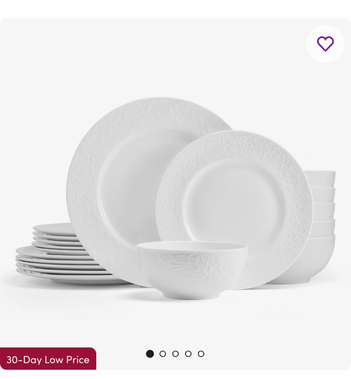 Mikasa Embossed Parchment 18-Piece Chip-Resistant Bone China D  