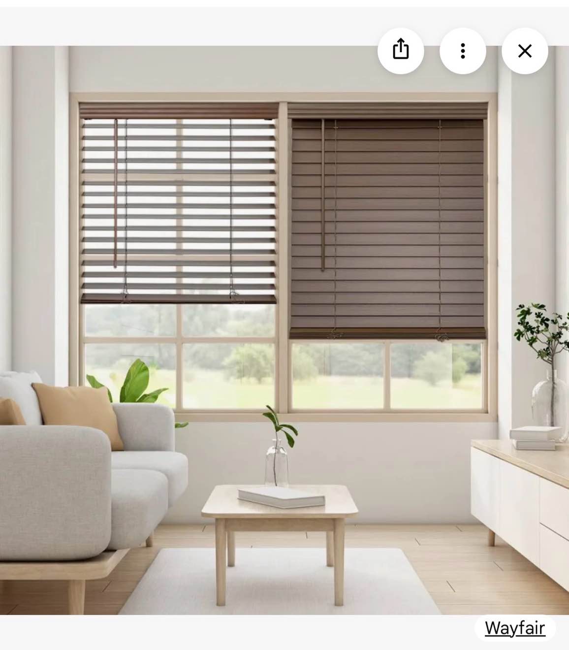 " room darkening cordless faux wood blind  