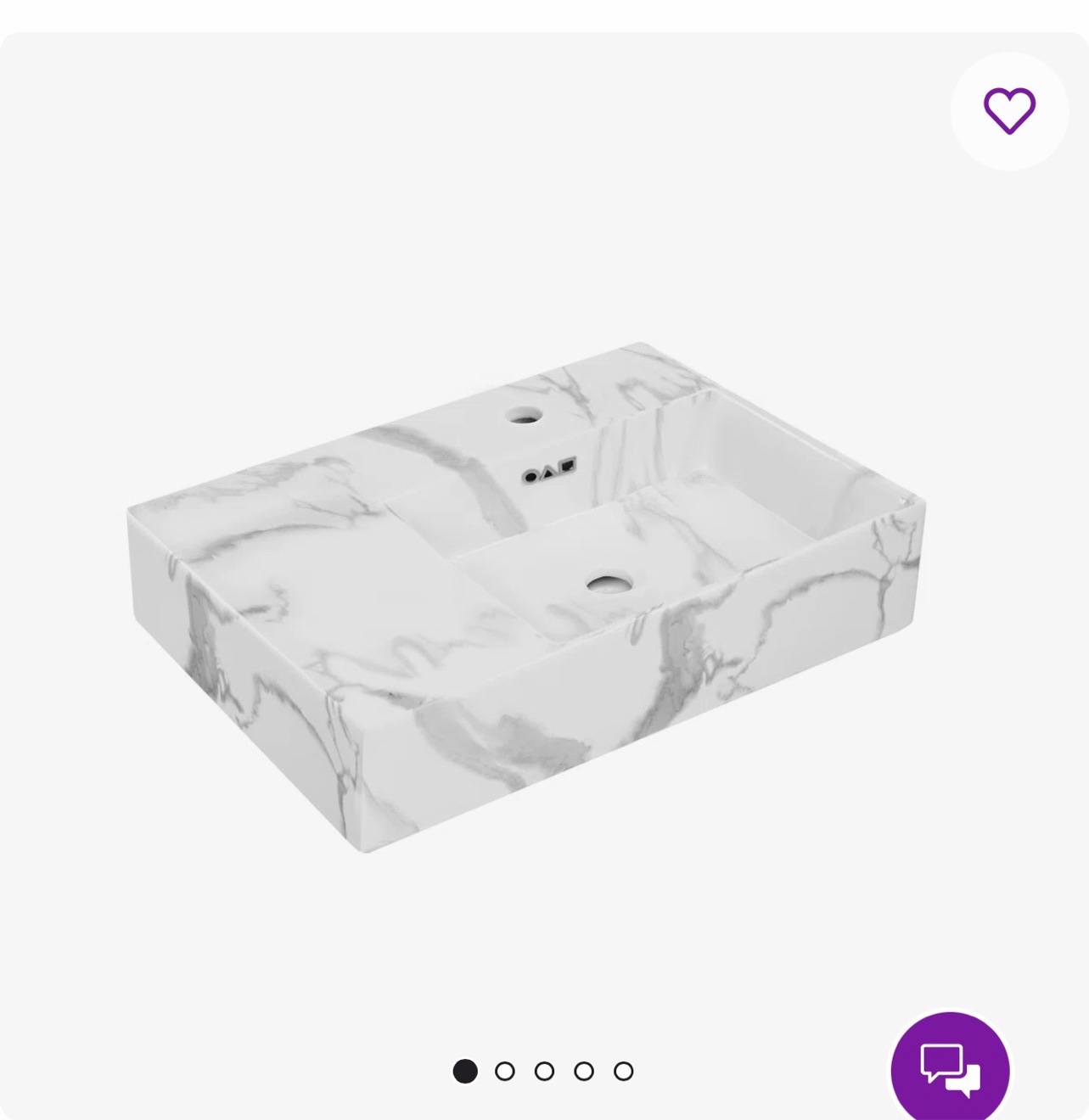 St. Tropez 24" Right Side Faucet Wall-Mount Bathroom Sink In White Marble 