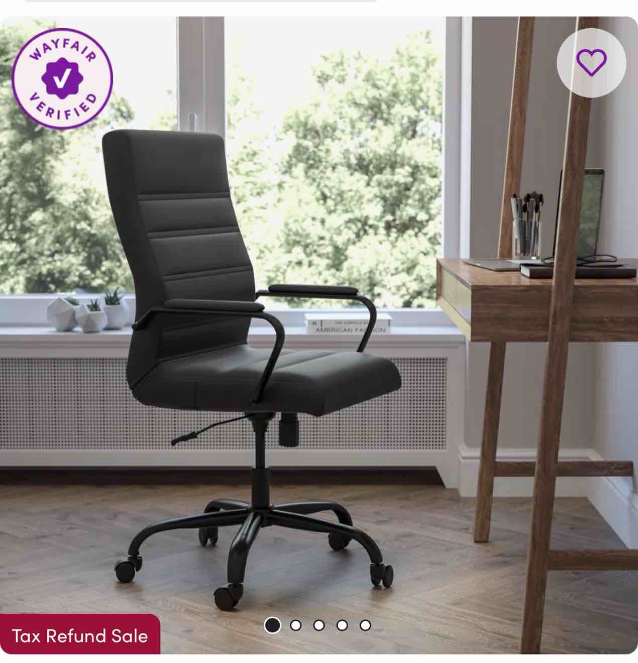 Ergonomic Upholstered High-Back Swivel Office Chair  
