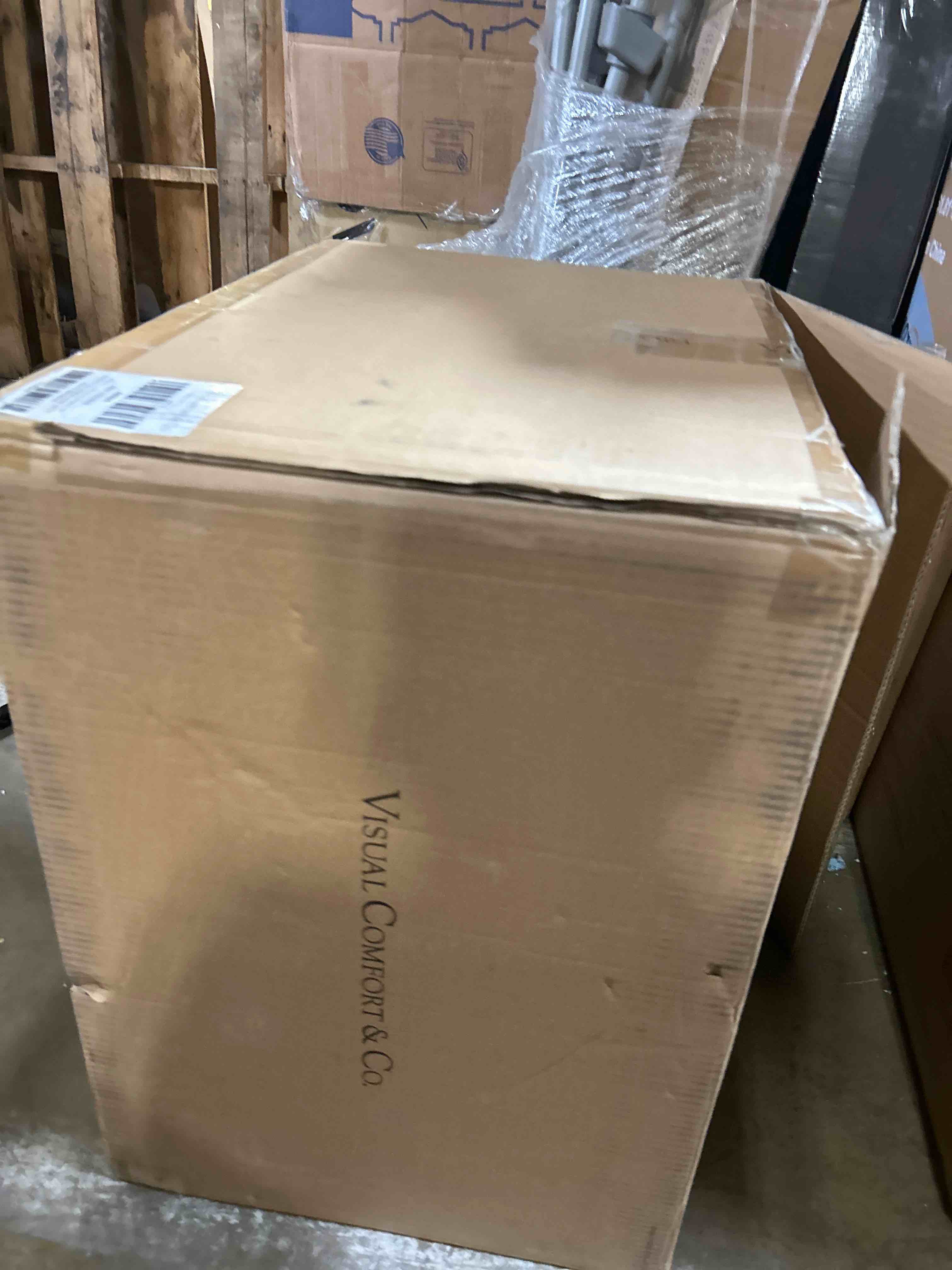 Condition photo showing As Is for agnes large pendant in burnished silver leaf with  bwhite interior(pendant only)