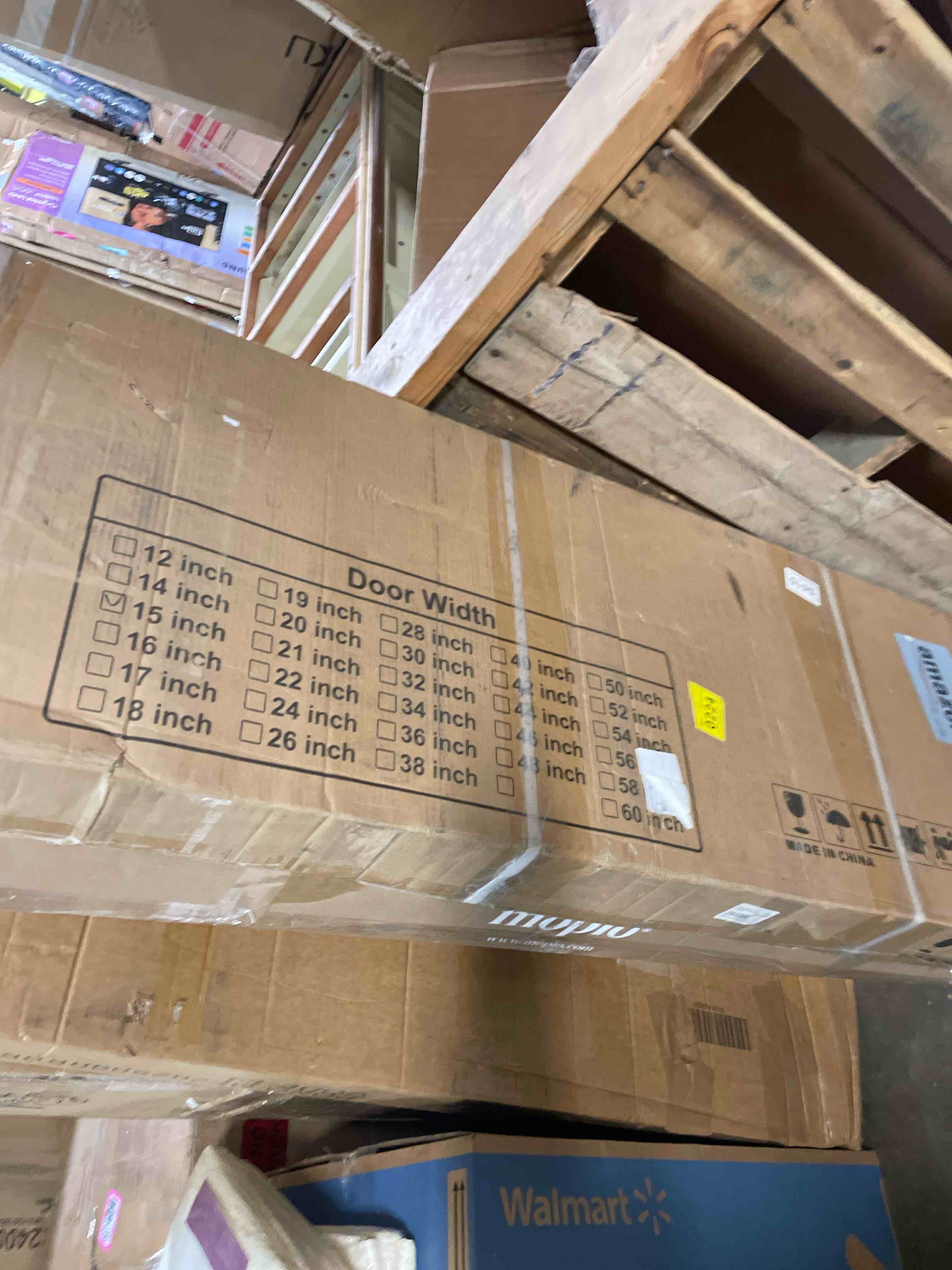 Condition photo showing Good Condition for smartstandard 18in x 80in slab door, solid core french doors interior, white primed shaker for pantry, bathroom, laundry, pre-assembled panel without hardware kit