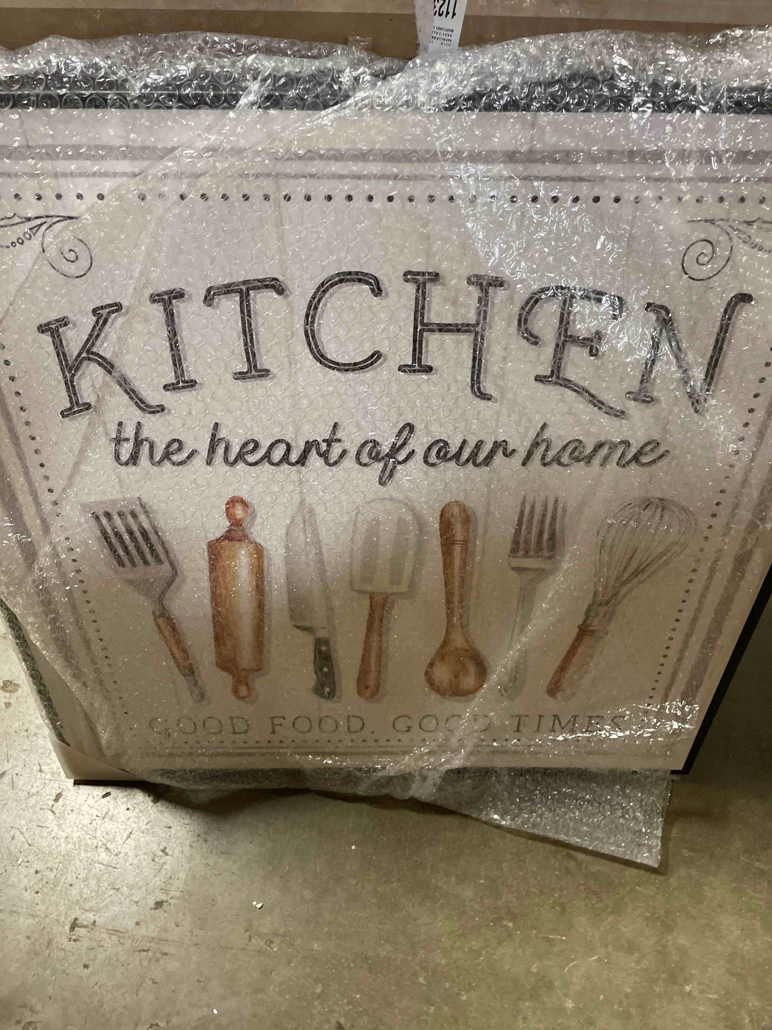 Condition photo showing New/Like New for stupell industries kitchen good food & times framed giclee art by elizabeth tyndall
