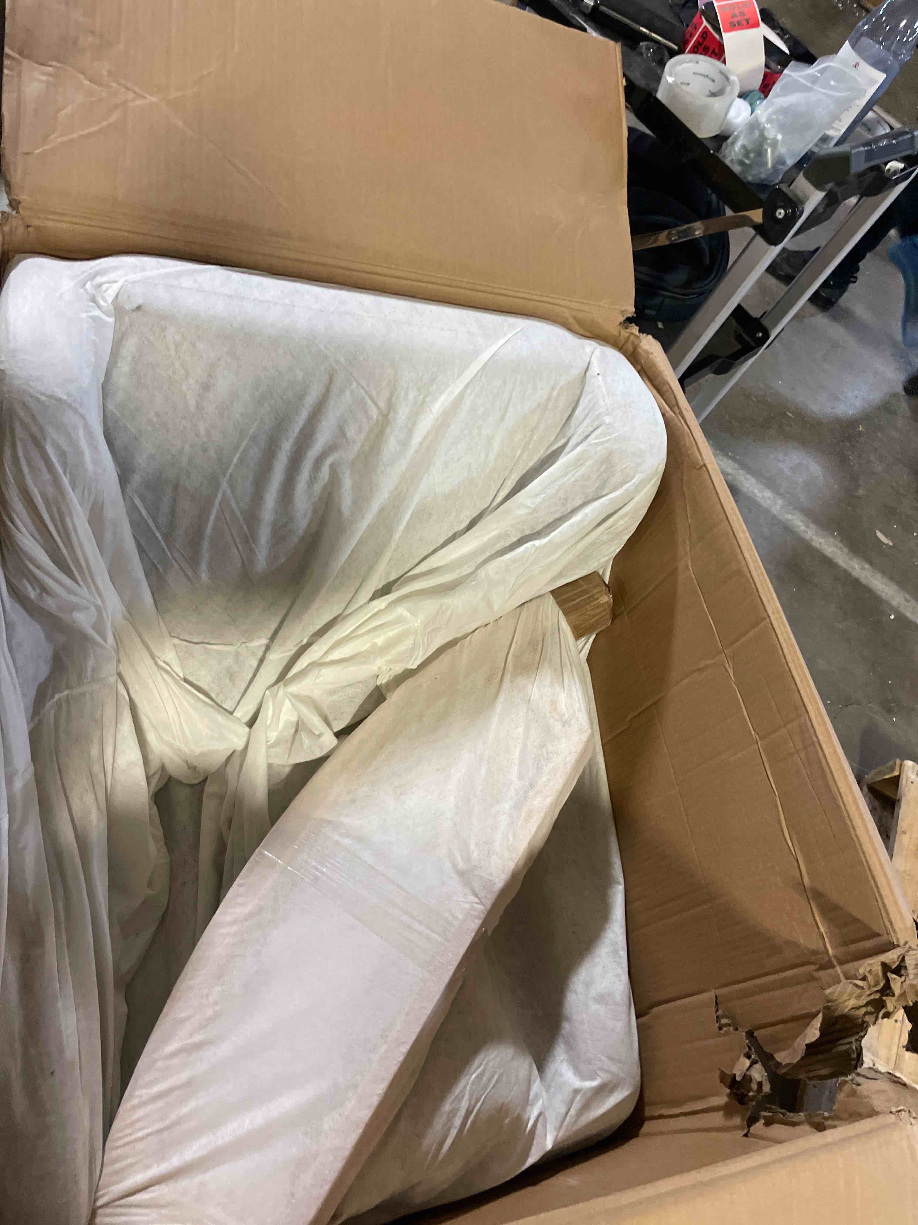 Condition photo showing New/Like New for babyletto kai rocker in performance grey eco-twill with light legs, water repellent & stain resistant, greenguard gold and certipur-us certified