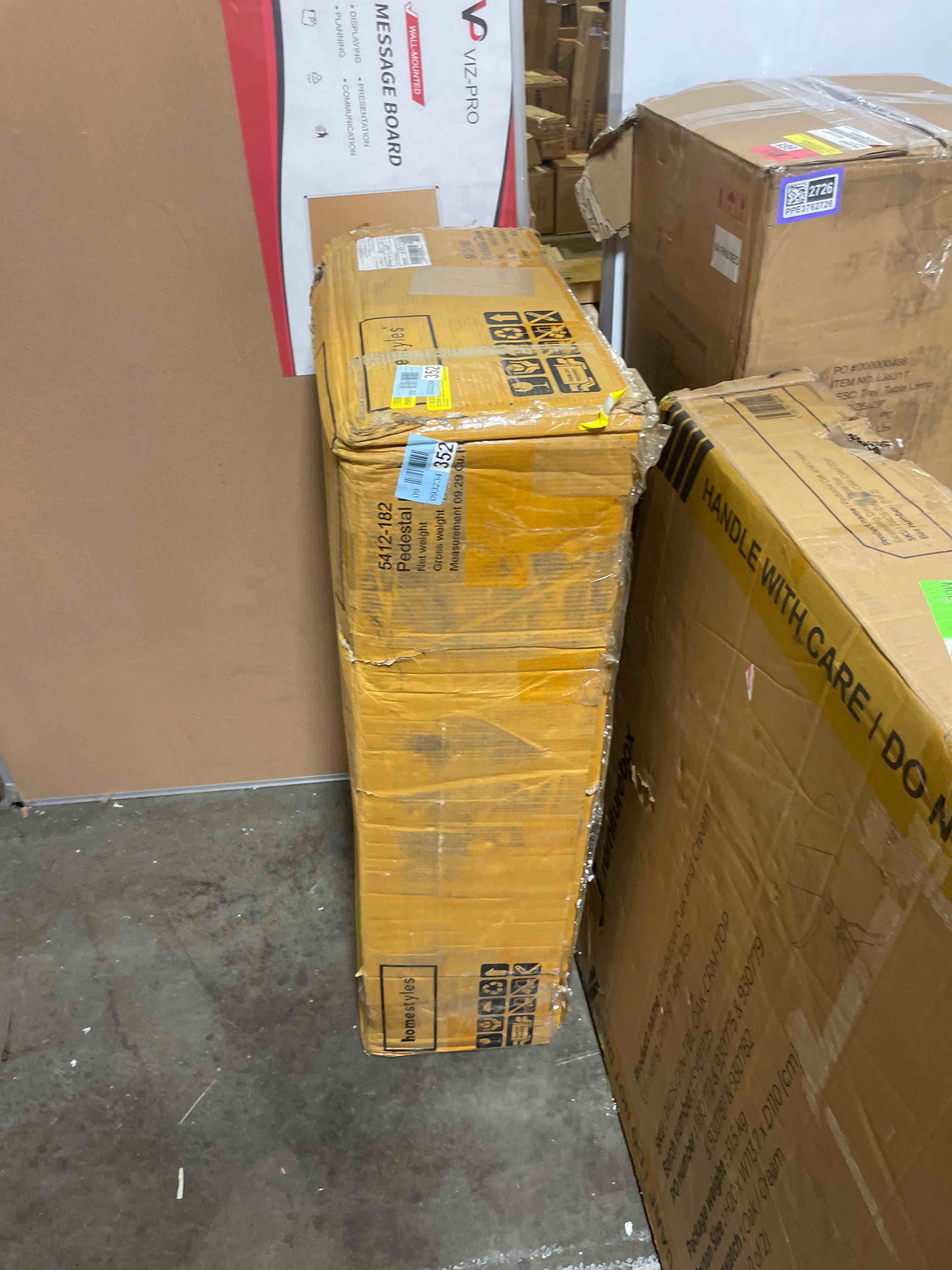 Condition photo showing As Is for rotherham 54" executive desk (incomplete box 2/2)