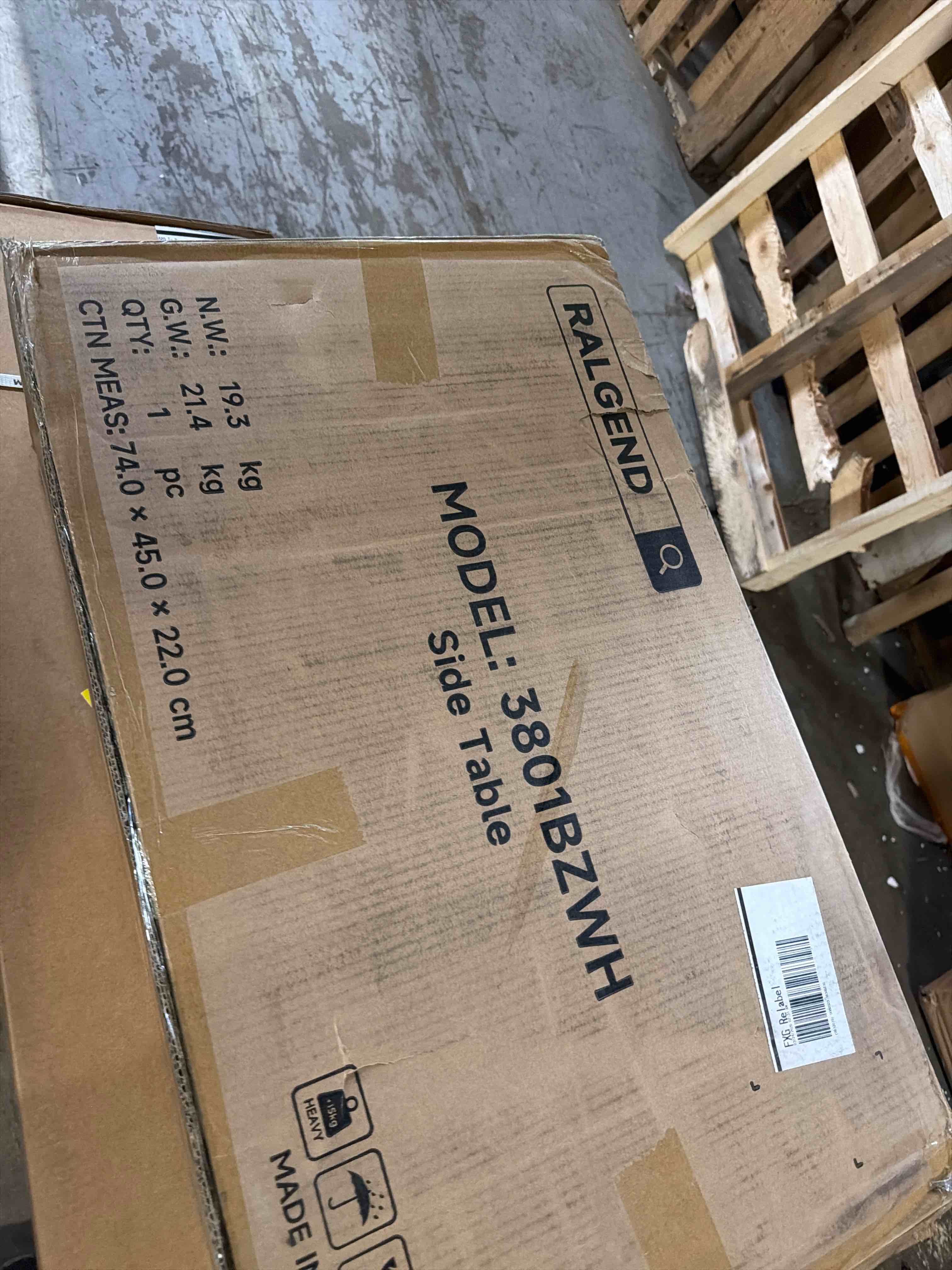 Condition photo showing New/Like New for white farmhouse end table with charging station, 24" large sofa side table with drawer, large end table for living room, wooden nightstand with outlet, square, white and walnut