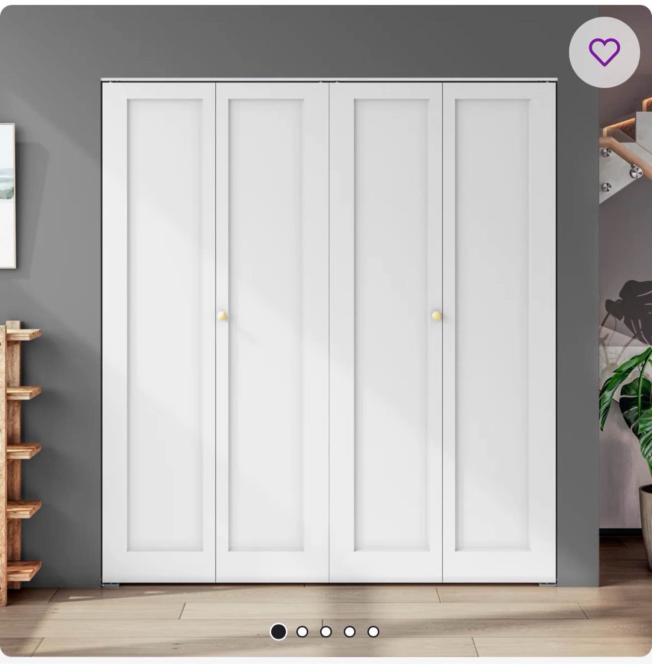 double paneled manufactured wood primed bi-fold door with hardy