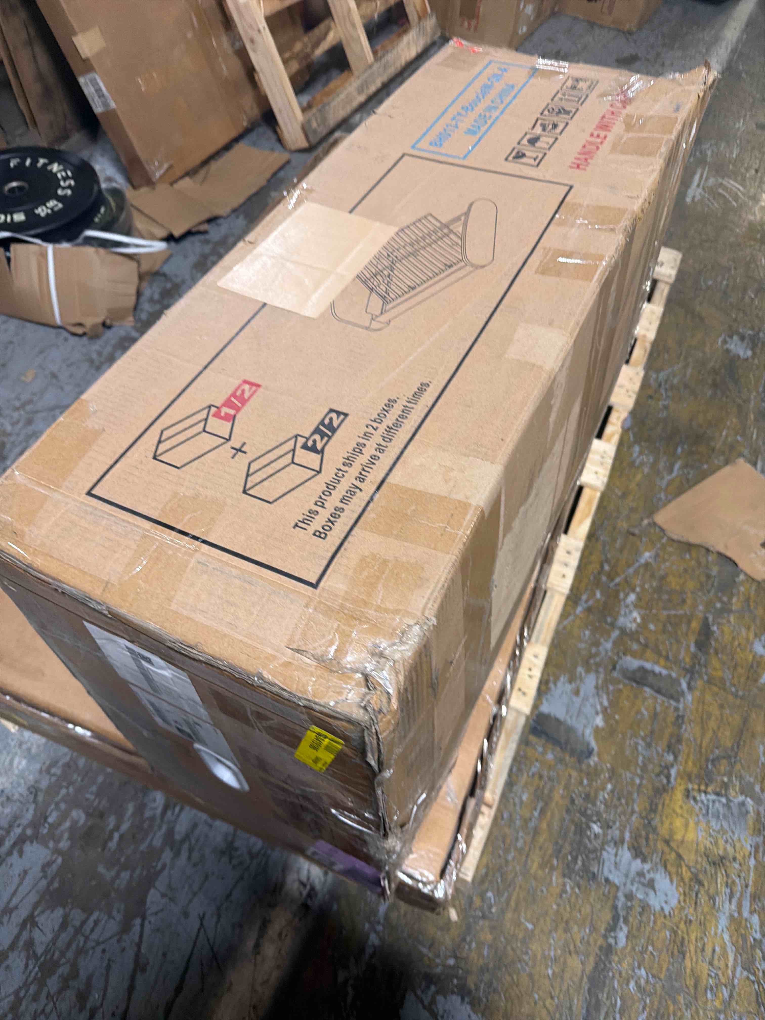 Condition photo showing As Is for bestier queen bed frame with headboard,queen size bed frame upholstered with led lighting,solid wooden bed frame slats support,no box spring needed, never squeaks, easy assembly,beige beige queen (u.s. standard)